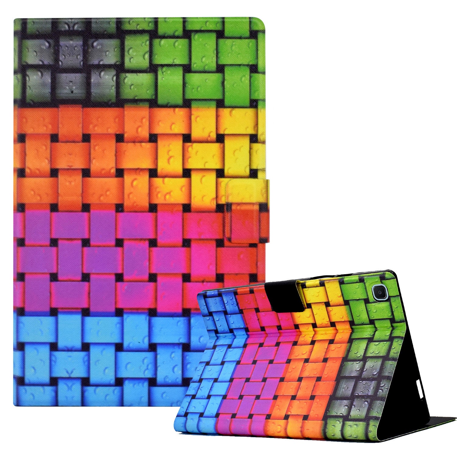 Leather Flip Cover for Samsung Galaxy Tab S6 Lite (SM-P610 / 615) Case Pattern Printed Tablet Cover with Card Holder