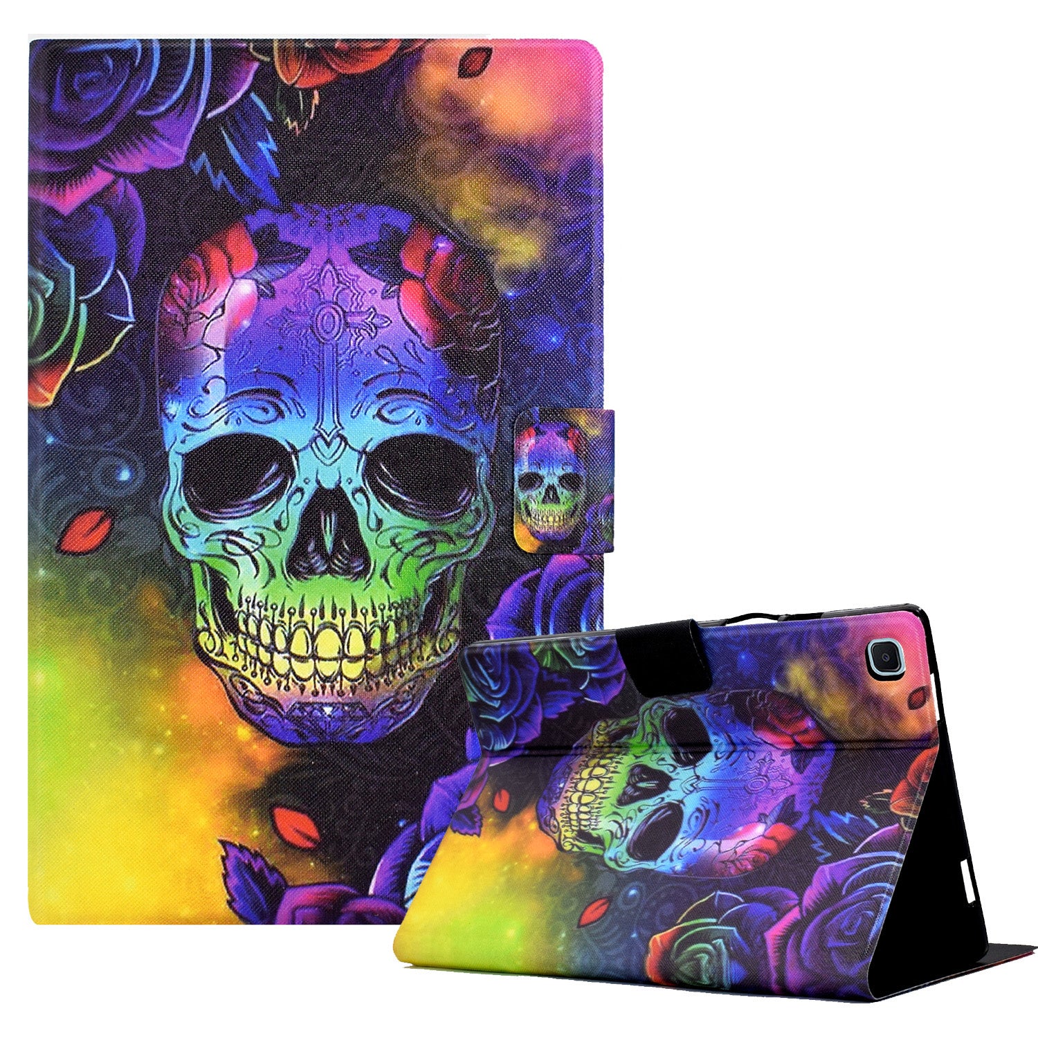 Leather Flip Cover for Samsung Galaxy Tab S6 Lite (SM-P610 / 615) Case Pattern Printed Tablet Cover with Card Holder