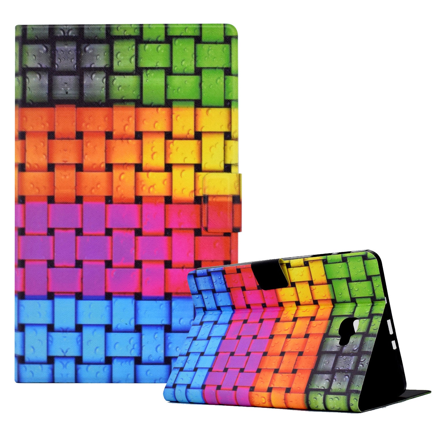 For Samsung Galaxy Tab A 10.1 (2016) T580 / T585 Leather Flip Cover Pattern Printed Tablet Case with Card Slots