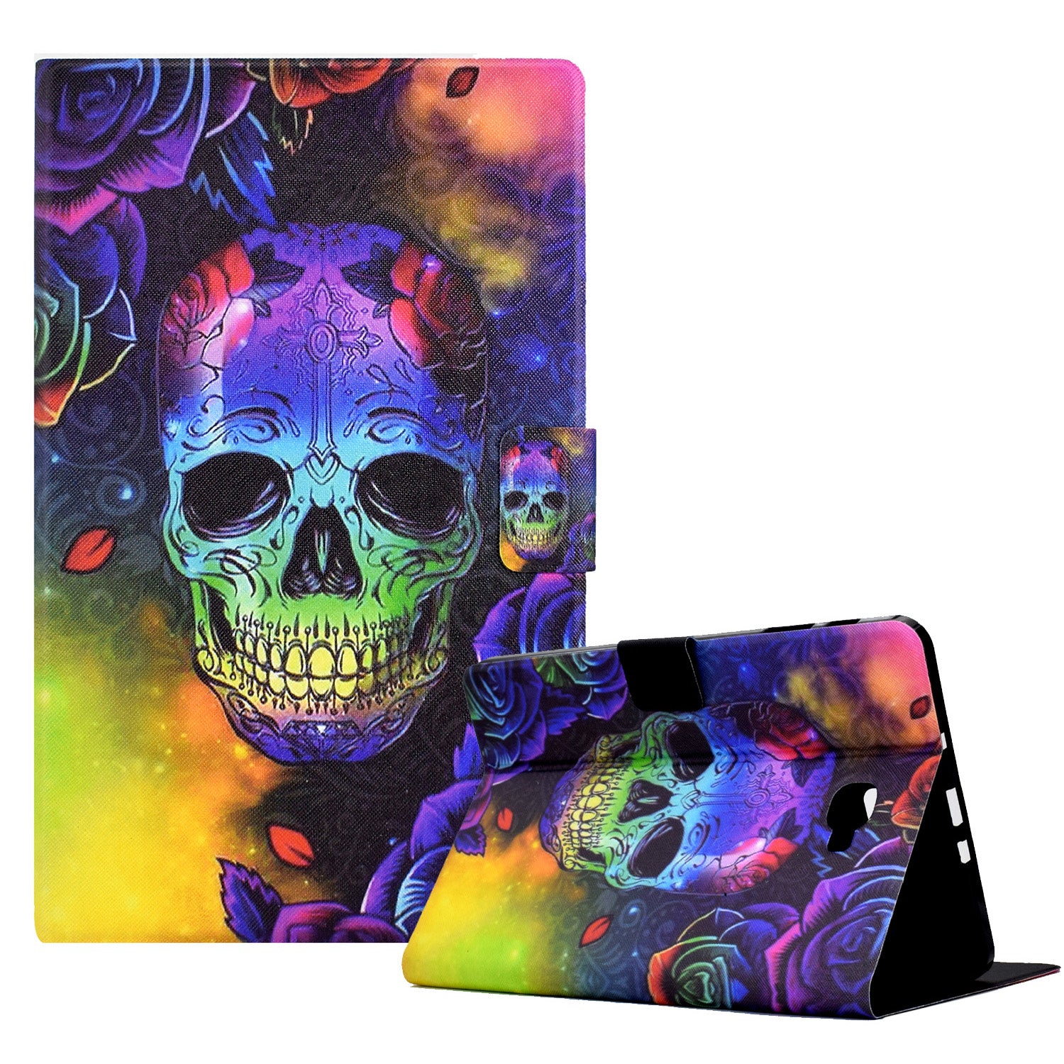 For Samsung Galaxy Tab A 10.1 (2016) T580 / T585 Leather Flip Cover Pattern Printed Tablet Case with Card Slots