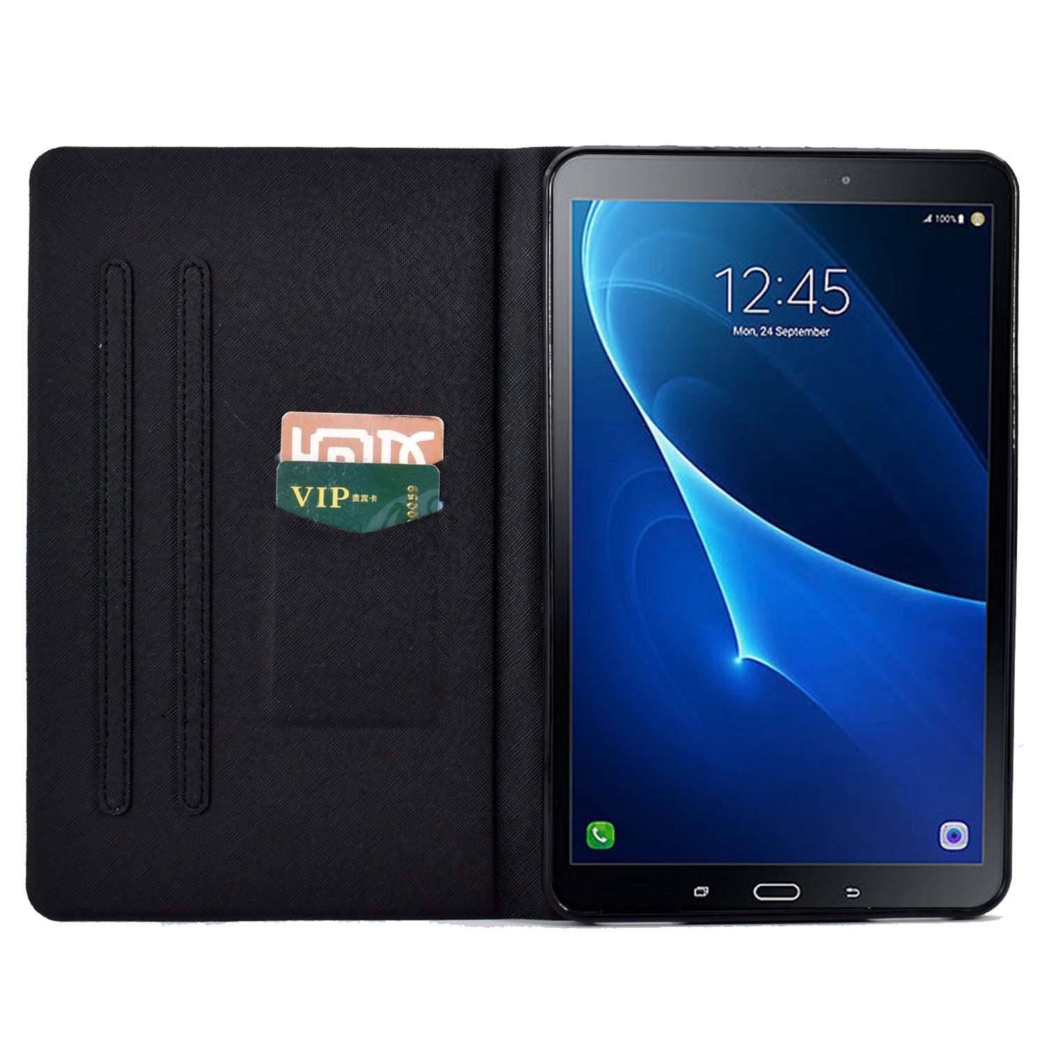 For Samsung Galaxy Tab A 10.1 (2016) T580 / T585 Leather Flip Cover Pattern Printed Tablet Case with Card Slots