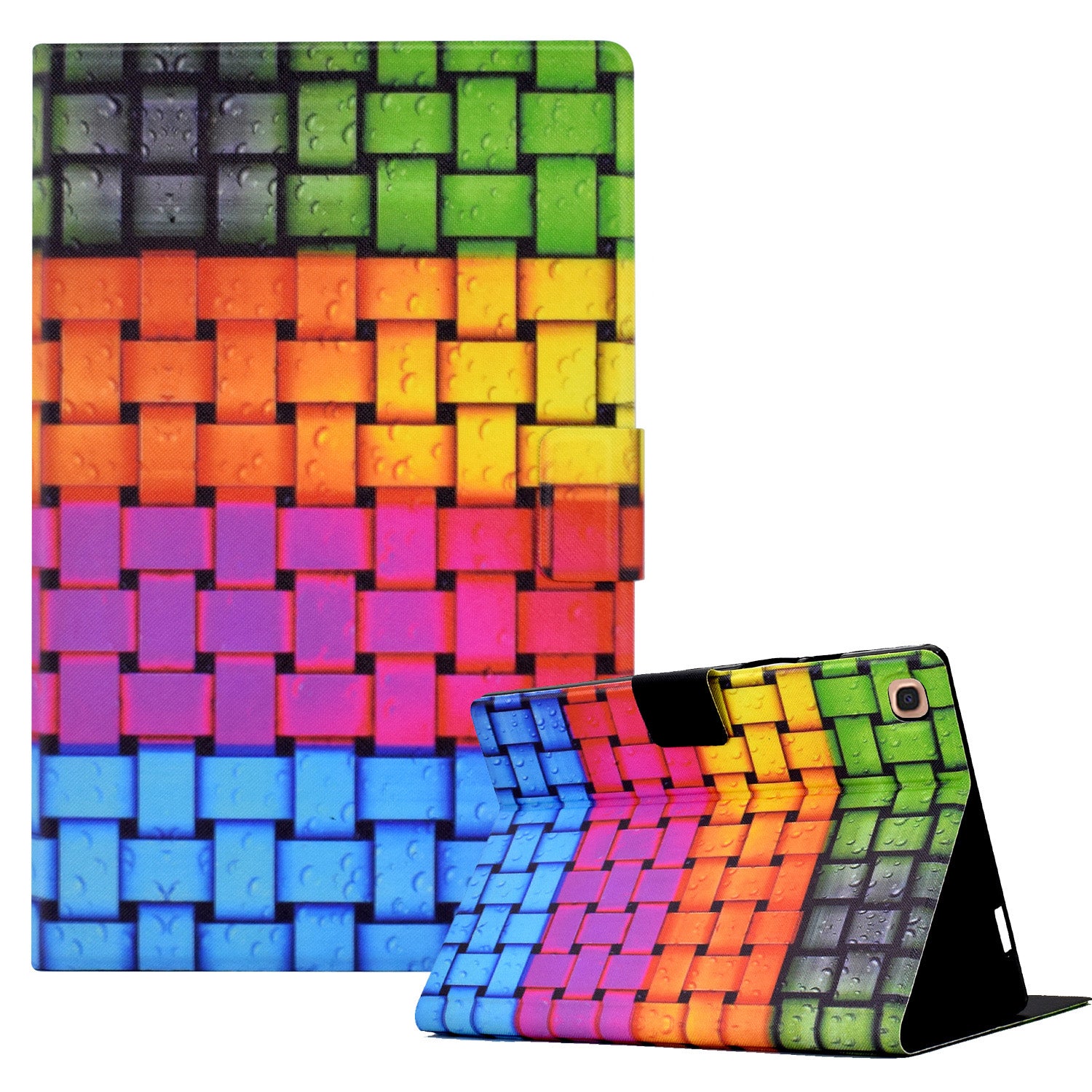 Pattern Printed Shockproof Case for Samsung Galaxy Tab A 10.1 (2019) T510 / T515 Leather Tablet Cover with Card Slots