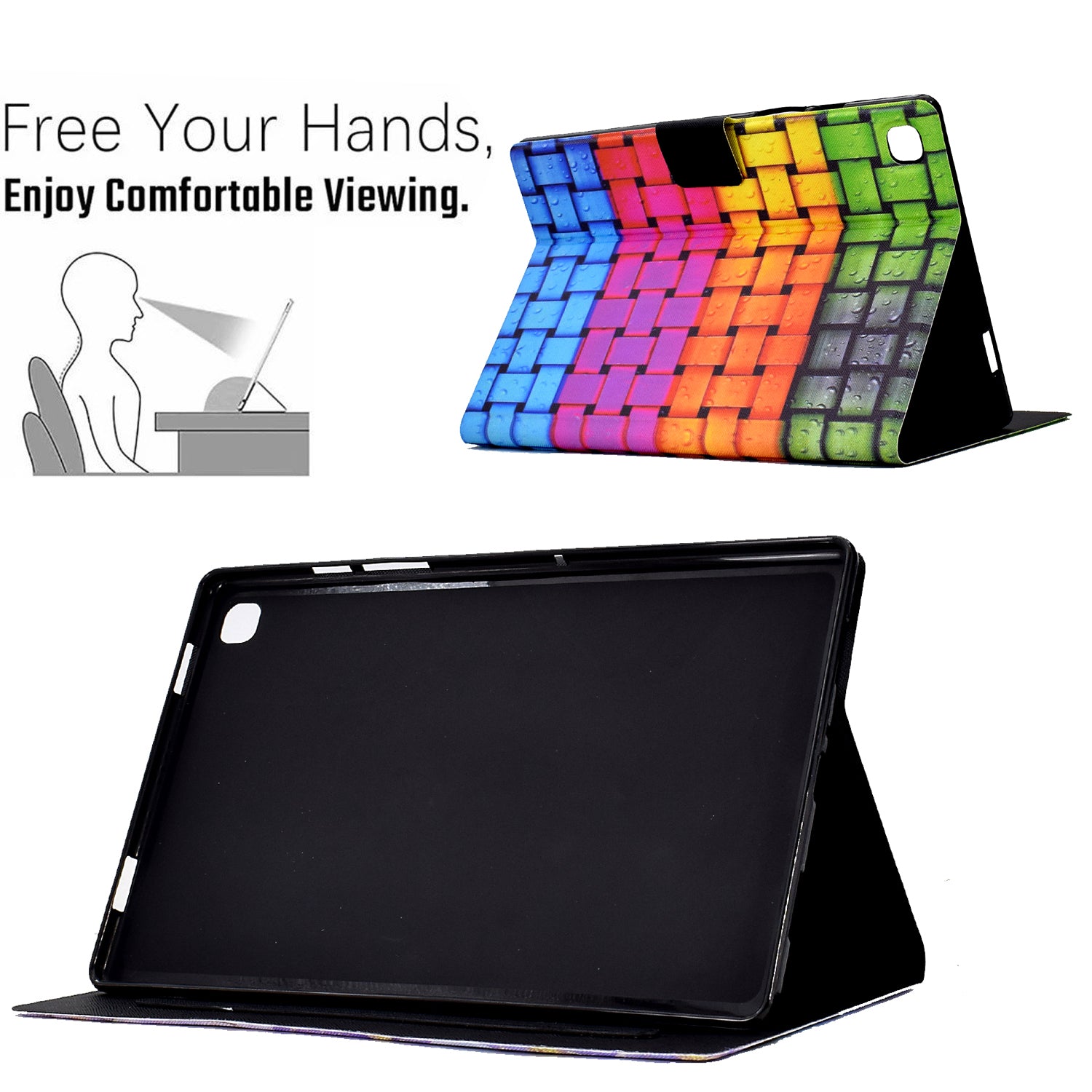 Pattern Printed Shockproof Case for Samsung Galaxy Tab A 10.1 (2019) T510 / T515 Leather Tablet Cover with Card Slots