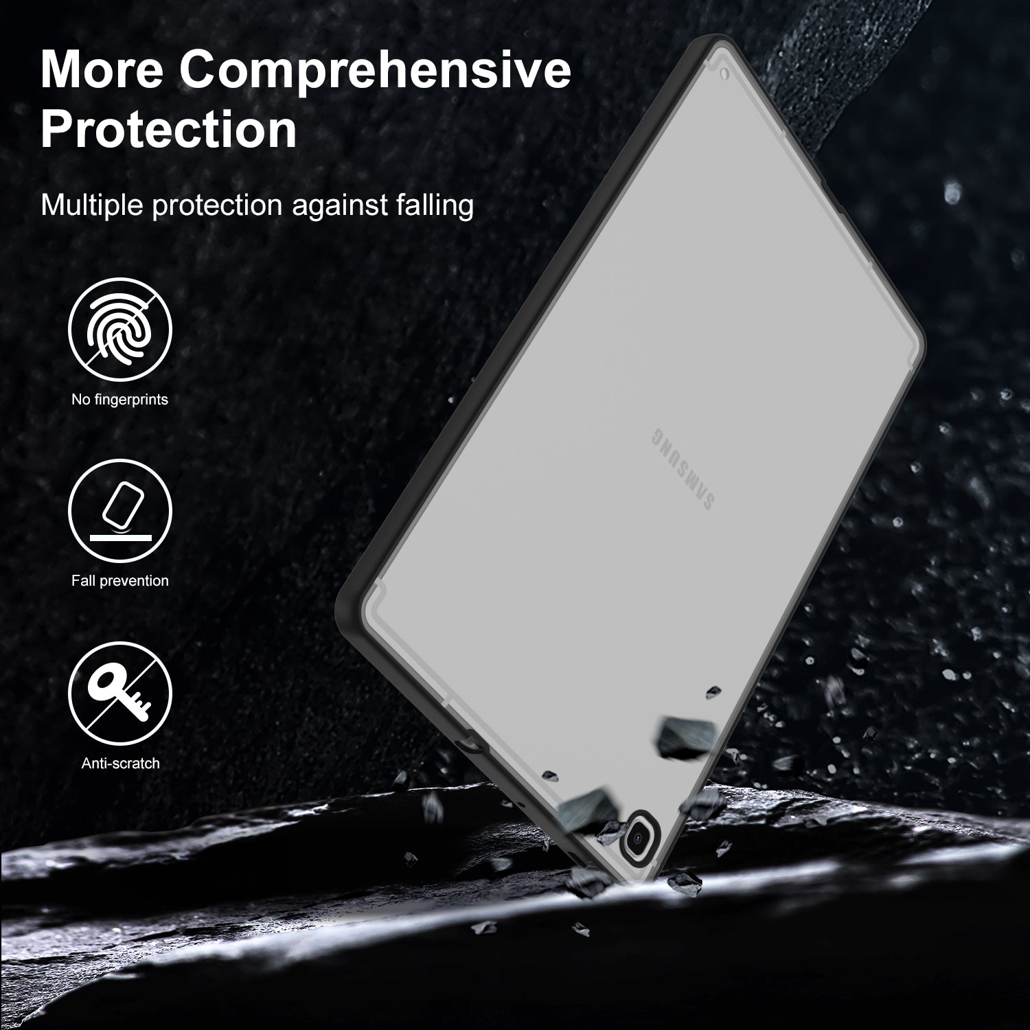 For Samsung Galaxy Tab S6 Lite P610 P615 / Tab S6 Lite (2022) Matte Tablet Case Contrast Color PC TPU Tablet Back Protector