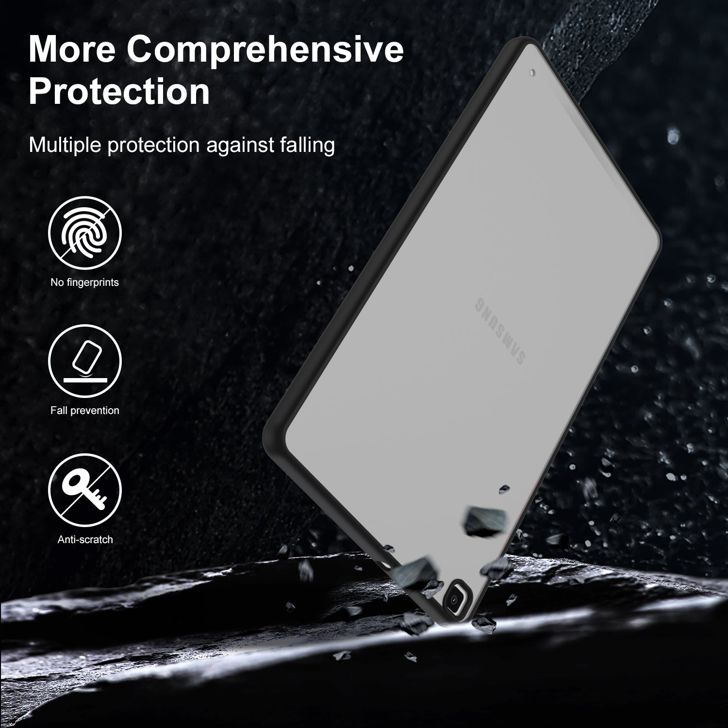 For Samsung Galaxy Tab A 8.0 (2019) SM-T290 (Wi-Fi) / SM-T295 (LTE) PC TPU Tablet Case Contrast Color Ultra Thin Matte Cover