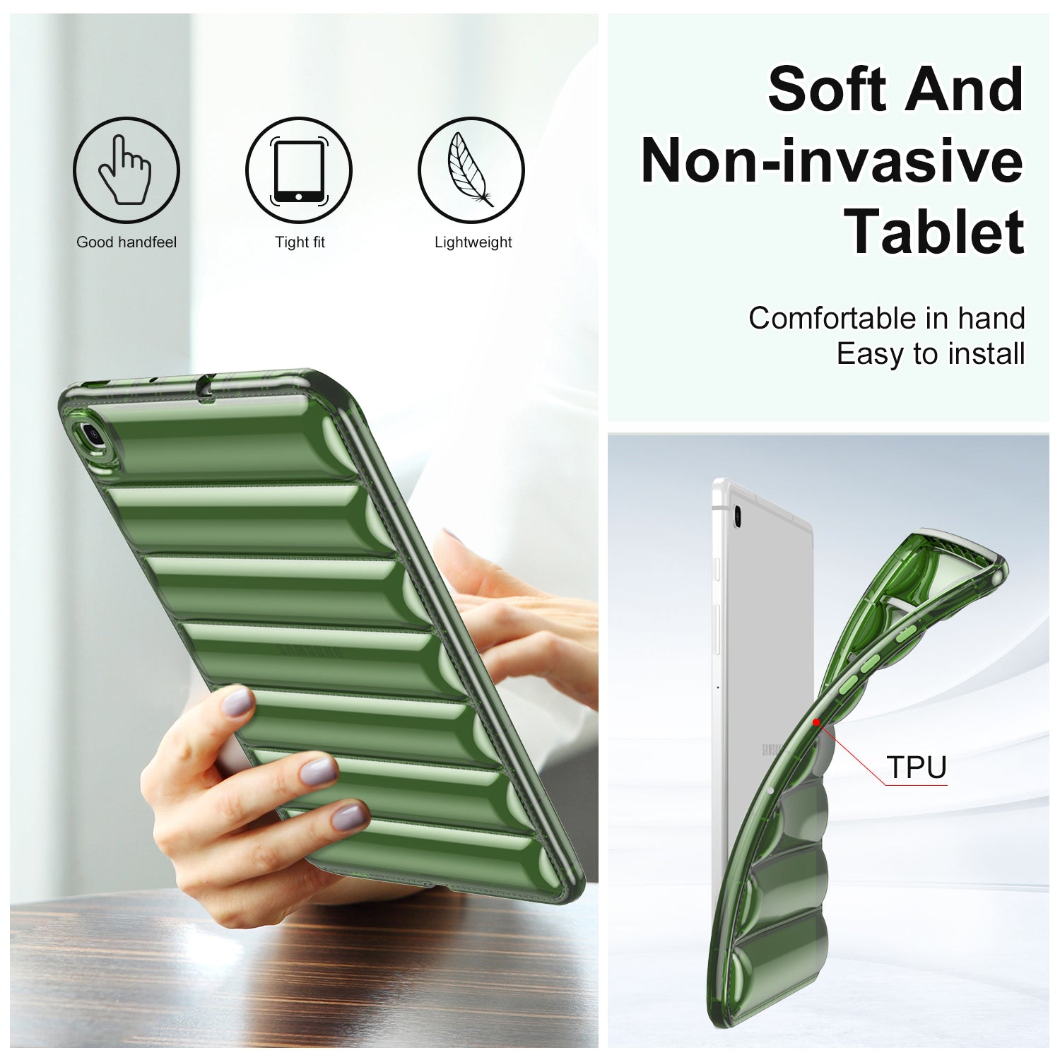 For Samsung Galaxy Tab S6 Lite P610 P615 / Tab S6 Lite (2022) TPU Tablet Case Down Jacket Design Protective Cover