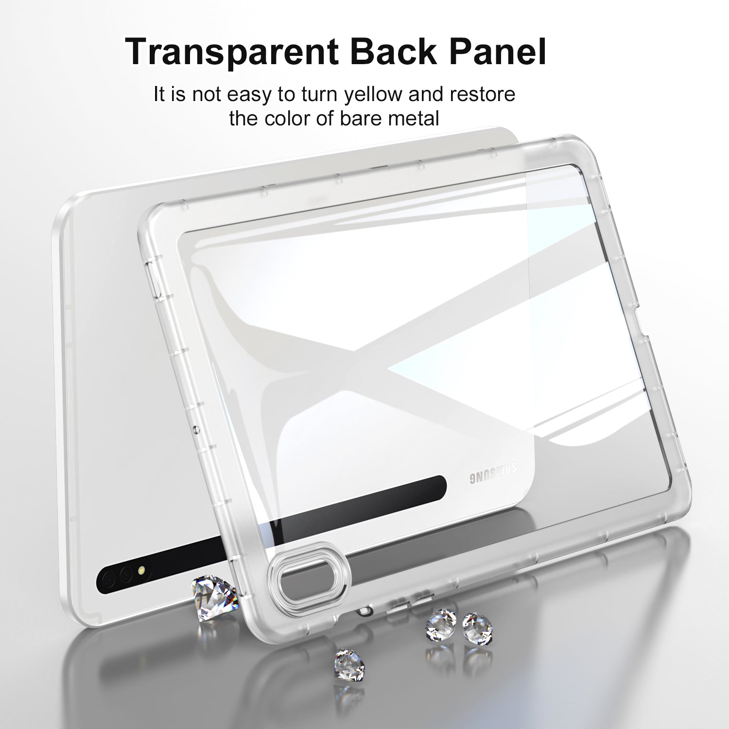 For Samsung Galaxy Tab S7 T870 / Tab S8 X700 Clear Tablet Case Acrylic TPU Protective Cover