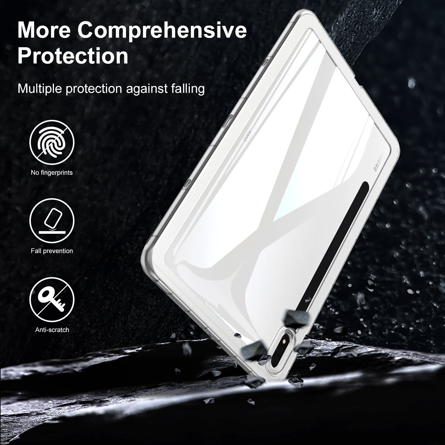 For Samsung Galaxy Tab S7 T870 / Tab S8 X700 Clear Tablet Case Acrylic TPU Protective Cover