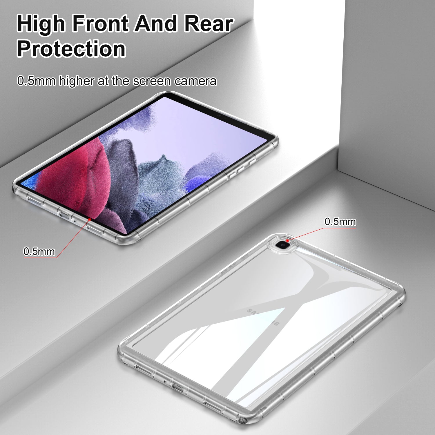 For Samsung Galaxy Tab A7 Lite 8.7-inch T225 T220 Acrylic TPU Tablet Case Transparent Back Cover