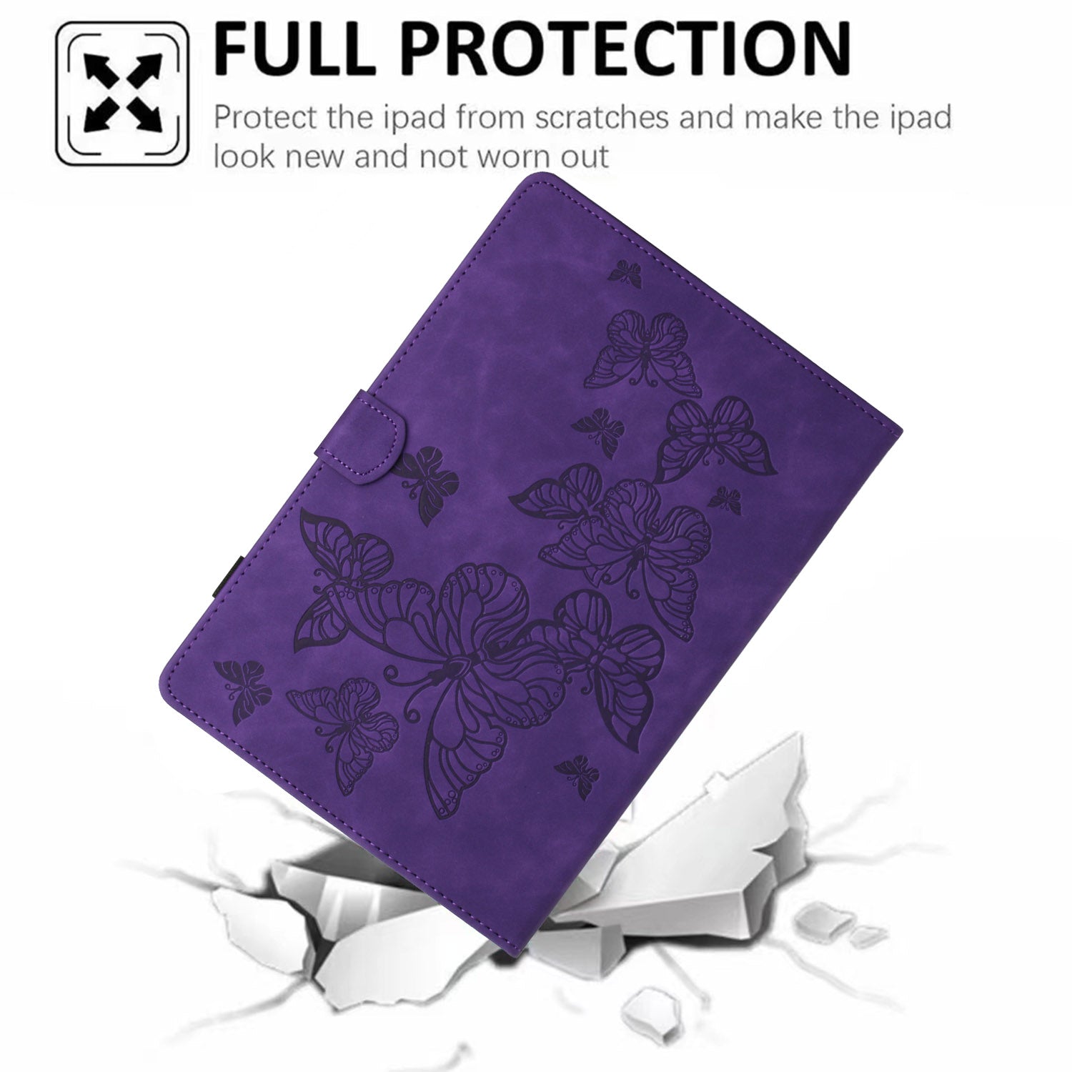 For Samsung Galaxy Tab A8 10.5 (2021) X205 X200 / (2022) Imprinted Butterfly Leather Tablet Case Card Holder Stand Cover