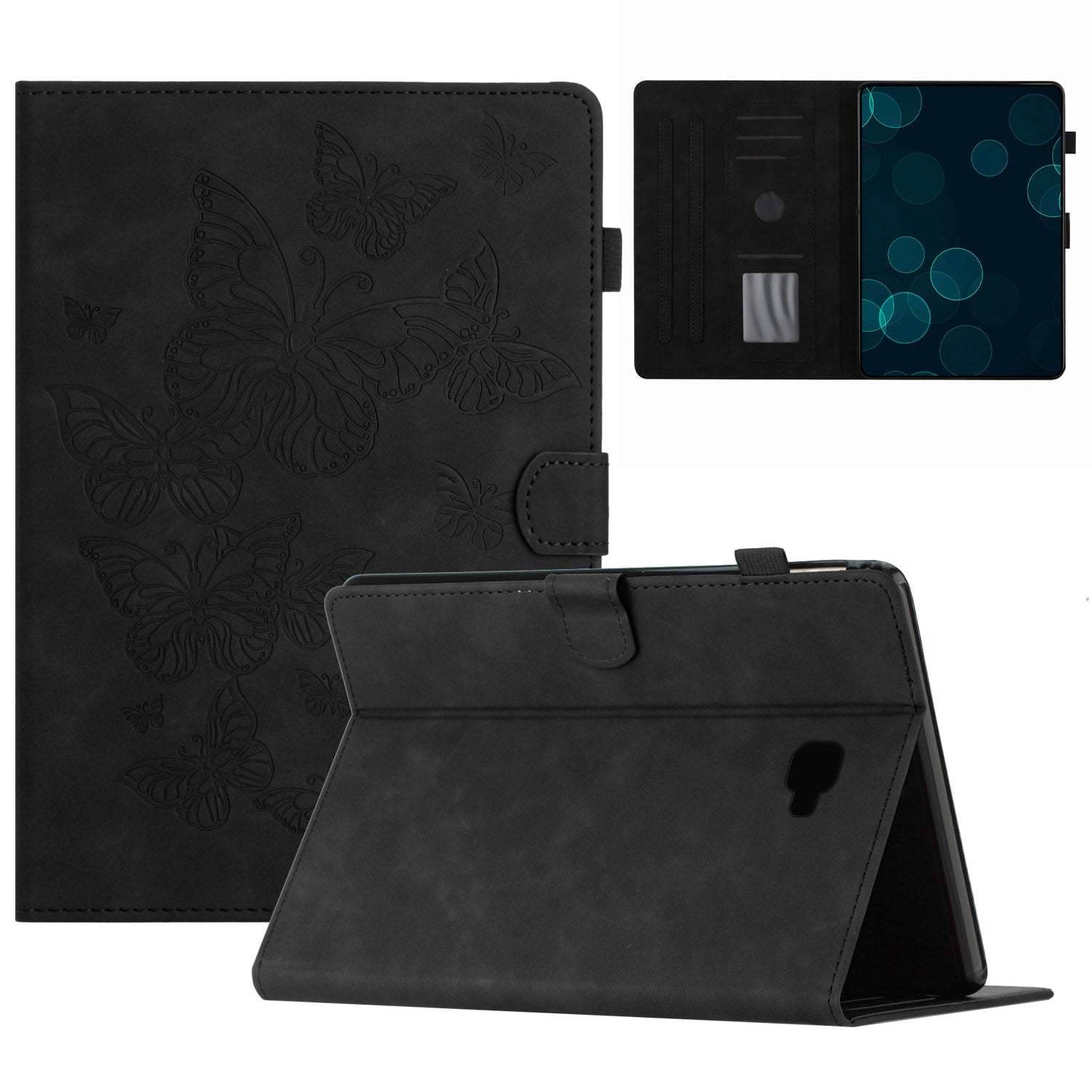For Samsung Galaxy Tab A 10.1 (2016) T580 T585 Card Holder Tablet Case Imprinted Leather Stand Tablet Cover