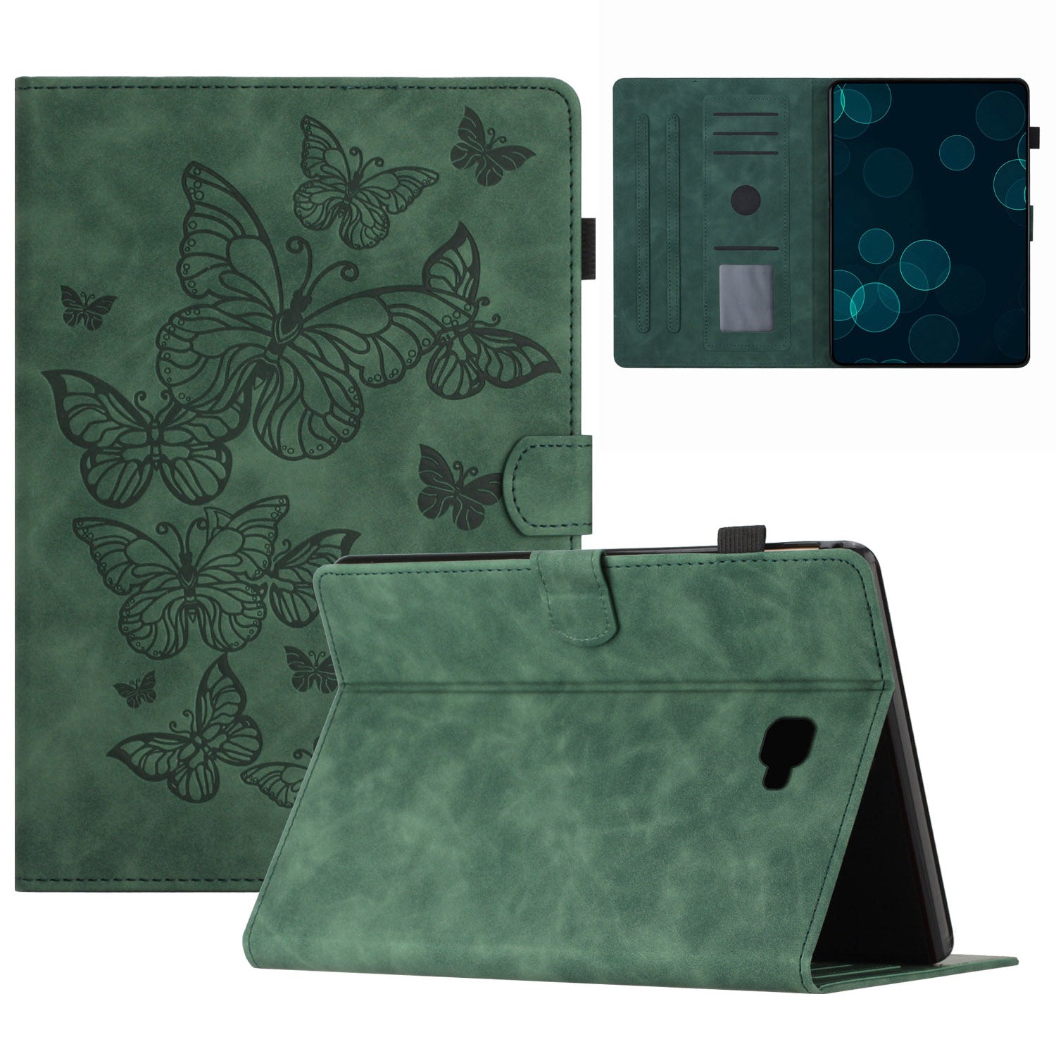 For Samsung Galaxy Tab A 10.1 (2016) T580 T585 Card Holder Tablet Case Imprinted Leather Stand Tablet Cover