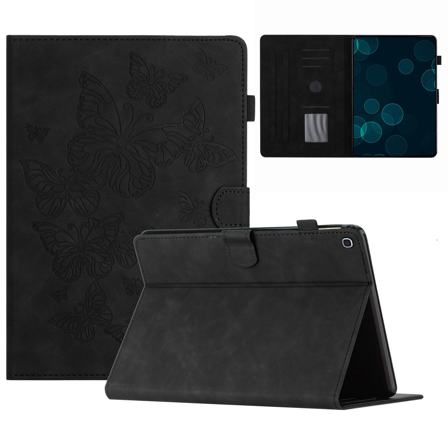 For Samsung Galaxy Tab A 10.1 (2019) T510 T515 Stand Leather Tablet Case Card Holder Imprinted Tablet Cover