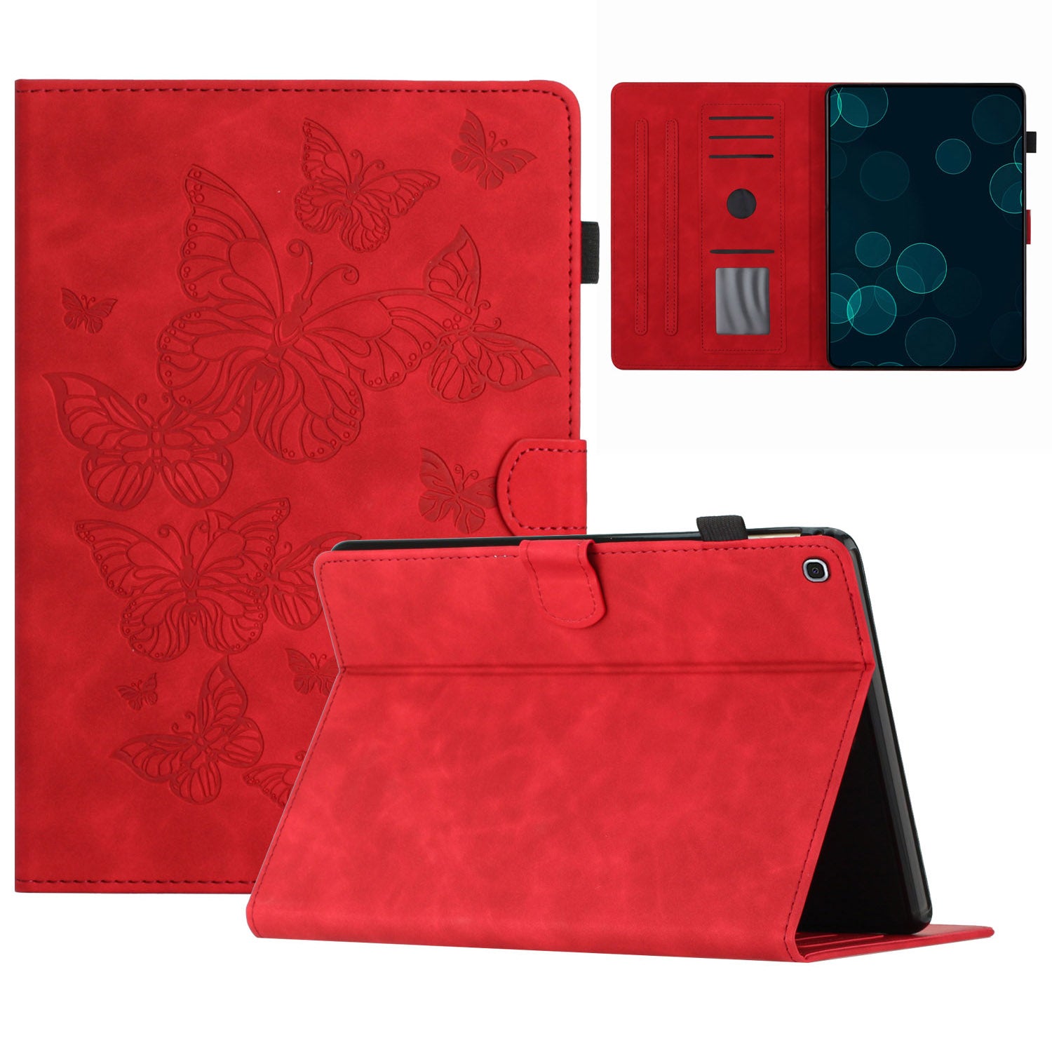 For Samsung Galaxy Tab A 10.1 (2019) T510 T515 Stand Leather Tablet Case Card Holder Imprinted Tablet Cover