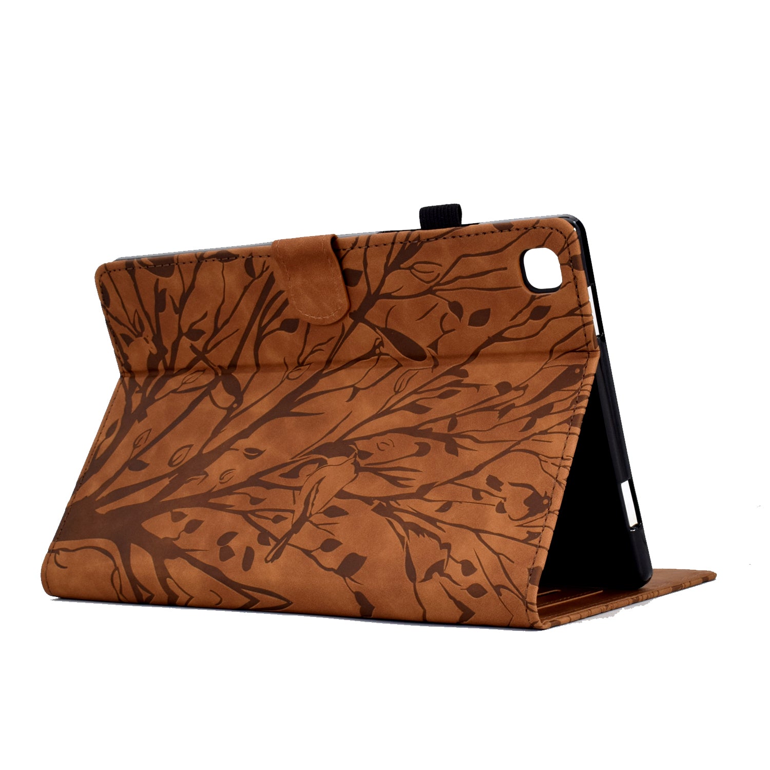 For Samsung Galaxy Tab A 10.1 (2019) T510 T515 Tablet Cover PU Leather Stand Card Holder Imprinted Tree Case