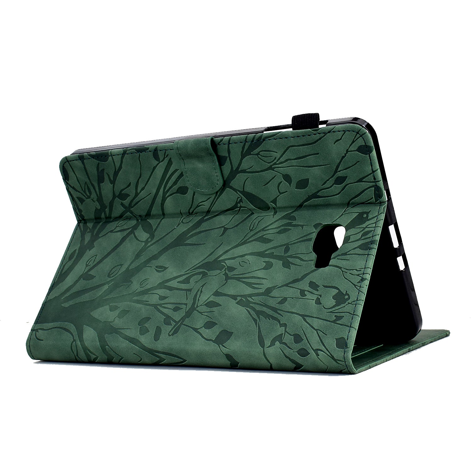 For Samsung Galaxy Tab A 10.1 (2016) T580 T585 PU Leather Tablet Stand Case Imprinted Tree Card Holder Cover