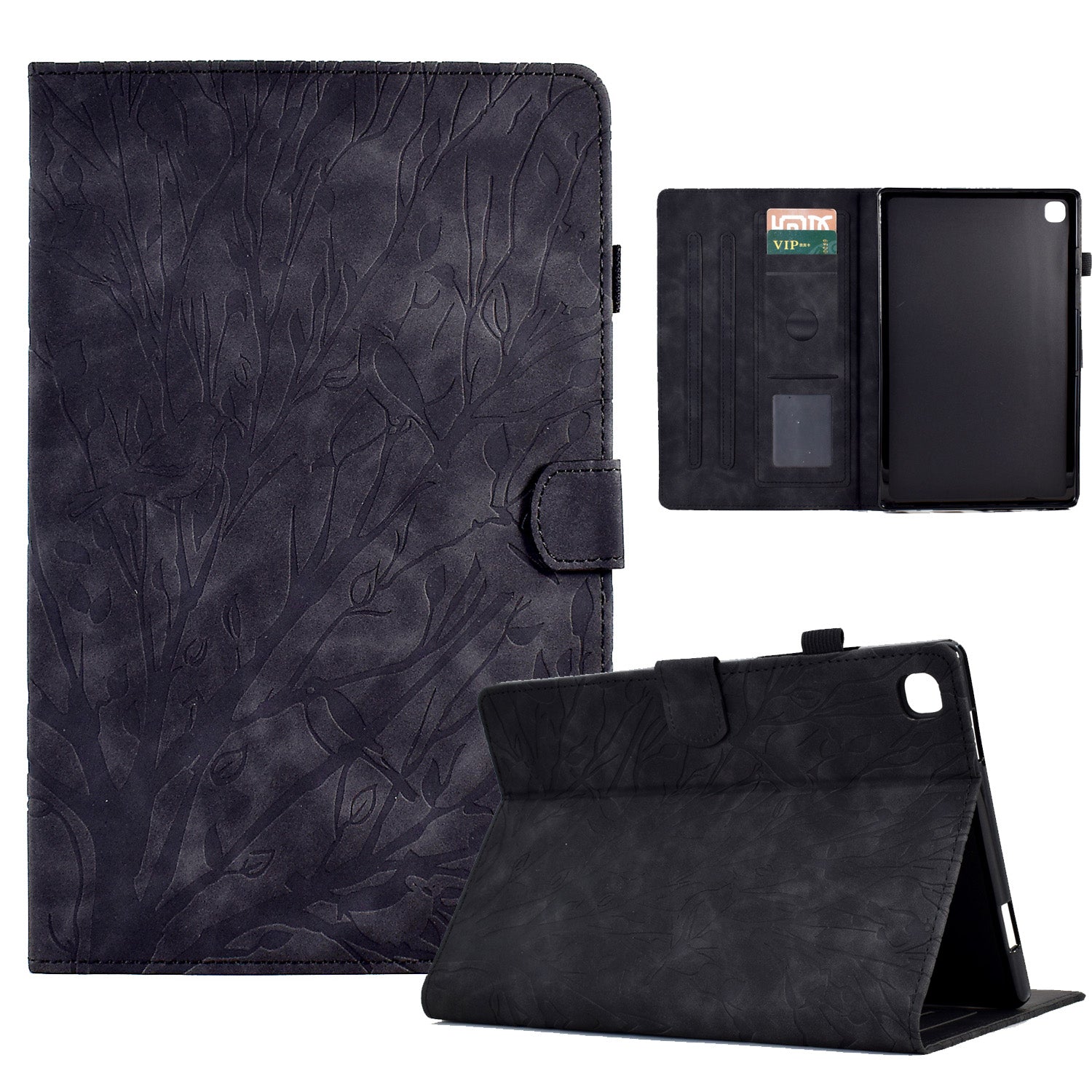 For Samsung Galaxy Tab A7 10.4 (2020) T505 T500 Stand Leather Tablet Case Card Holder Imprinted Tree Tablet Cover