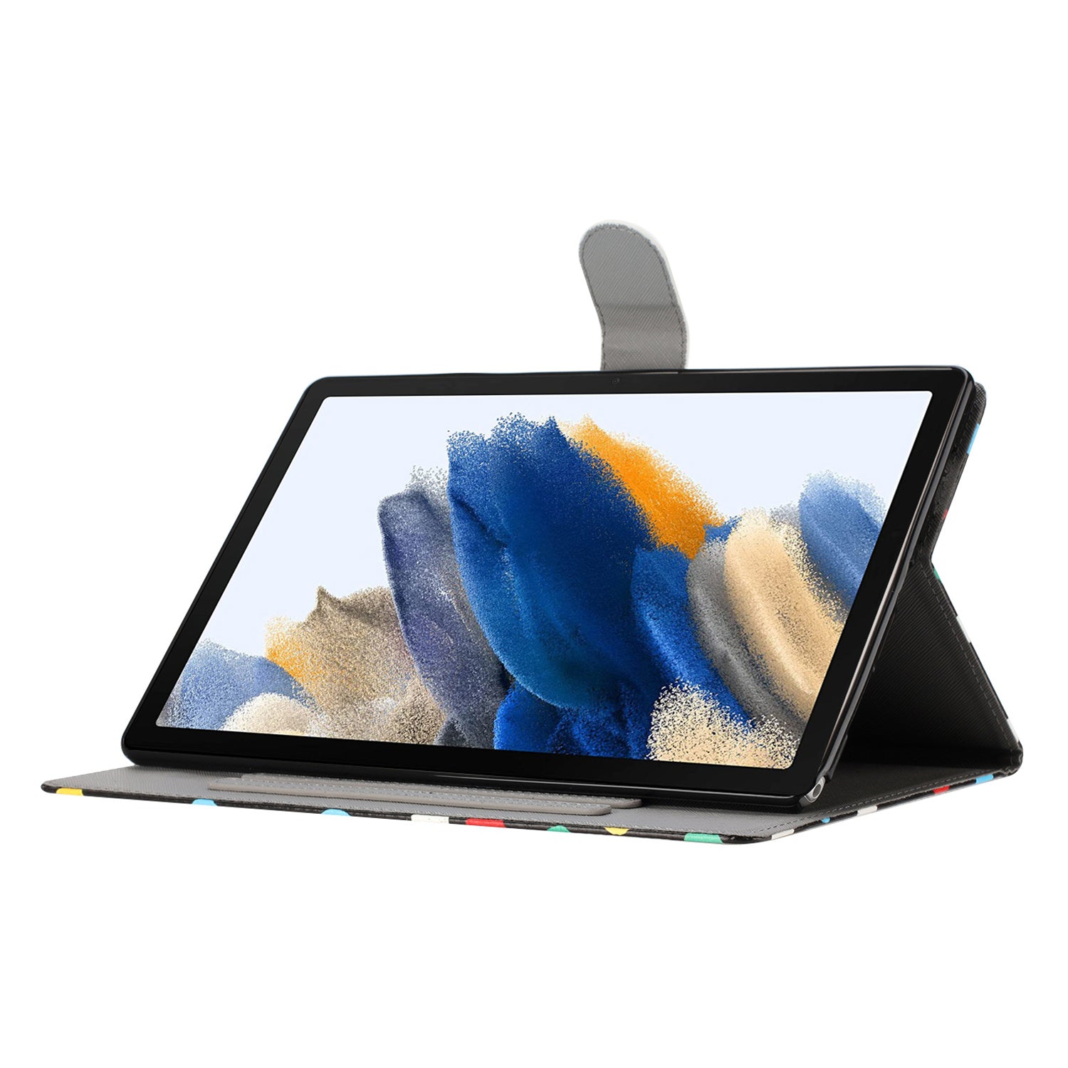 For Samsung Galaxy Tab A8 10.5 (2021) X200 / X205 Dots Pattern PU Leather Stand Case Card Holder Tablet Cover