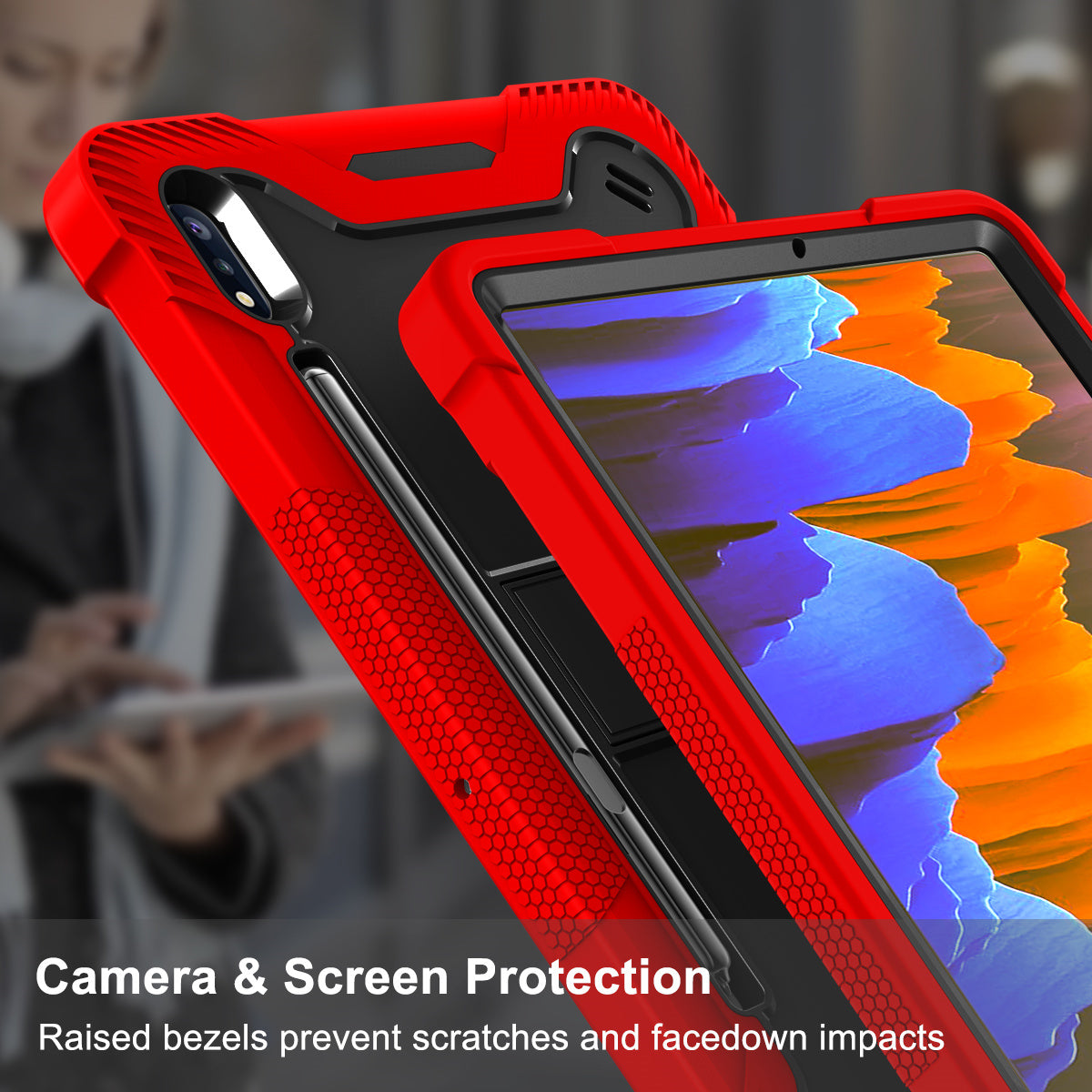 Shockproof Cover for Samsung Galaxy Tab S8 / S7 Kickstand Silicone PC Tablet Case
