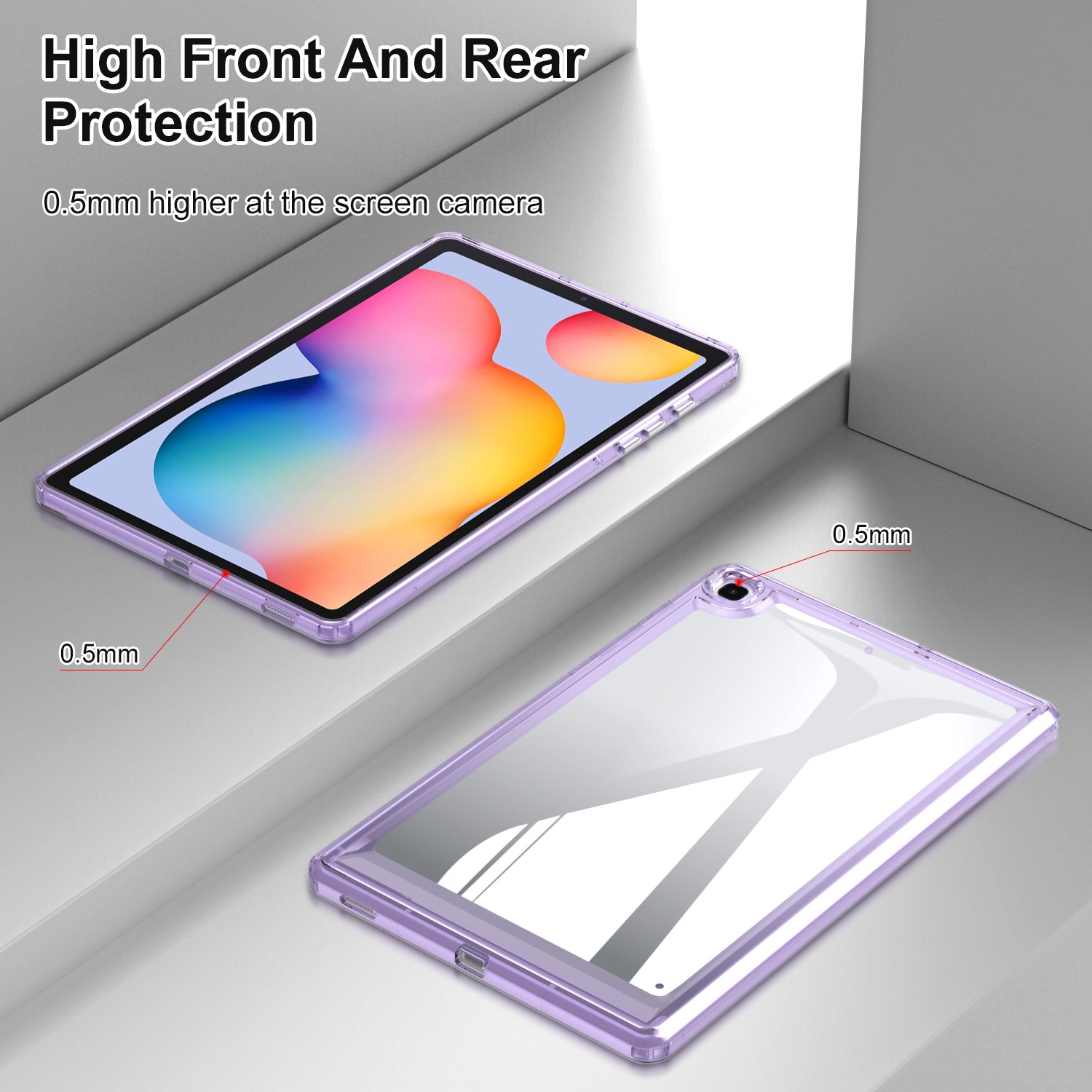 For Samsung Galaxy Tab A7 10.4 (2020) T500 / T505 Fall-proof Back Cover Transparent Acrylic TPU Tablet Case