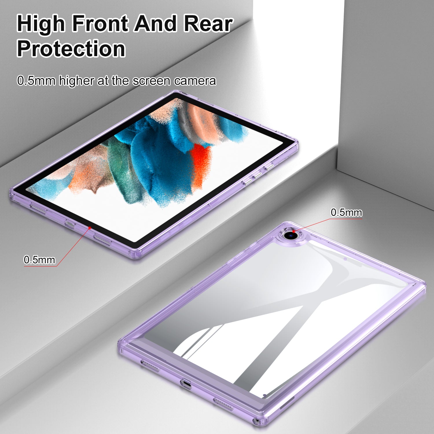 For Samsung Galaxy Tab A8 10.5 (2021) X200/Tab A8 (2022) Shockproof Cover Transparent Acrylic TPU Tablet Case