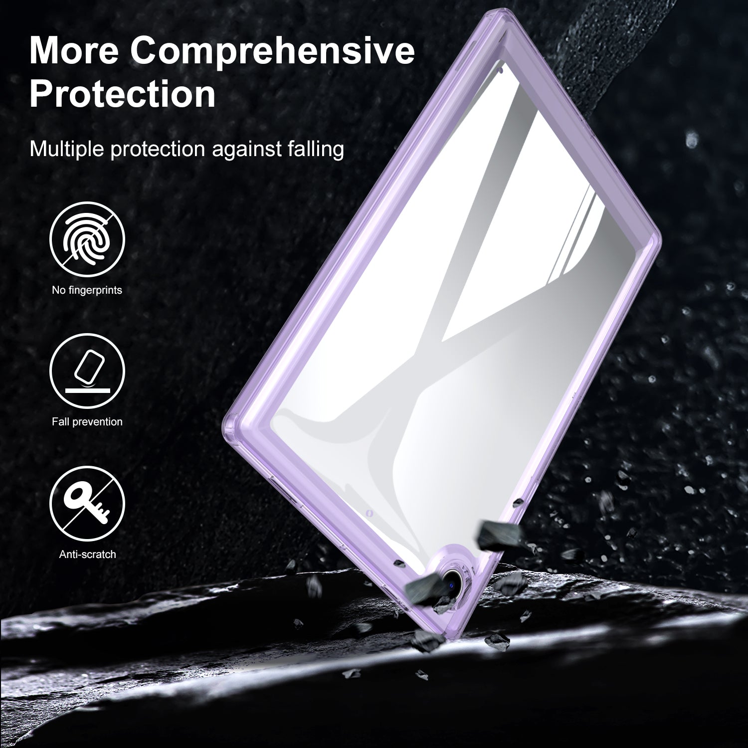 For Samsung Galaxy Tab A8 10.5 (2021) X200/Tab A8 (2022) Shockproof Cover Transparent Acrylic TPU Tablet Case