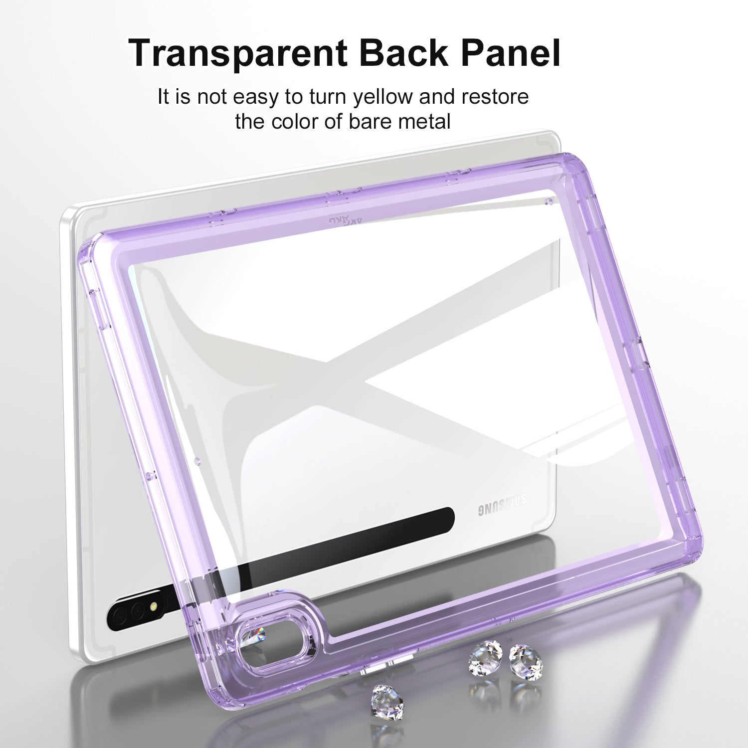 For Samsung Galaxy Tab S7 T870 / Tab S8 X700 TPU Acrylic Tablet Case Transparent Back Protective Cover