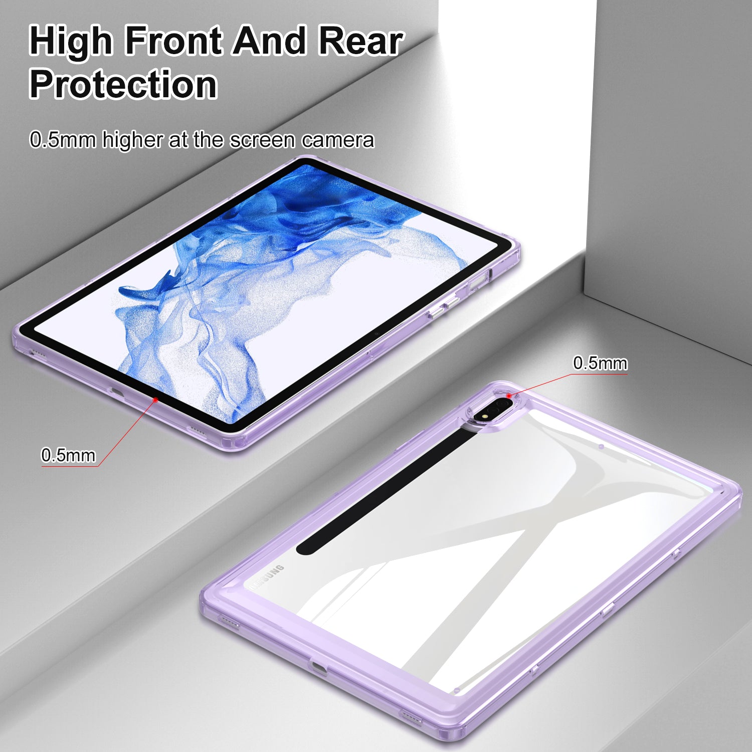 For Samsung Galaxy Tab S7 T870 / Tab S8 X700 TPU Acrylic Tablet Case Transparent Back Protective Cover