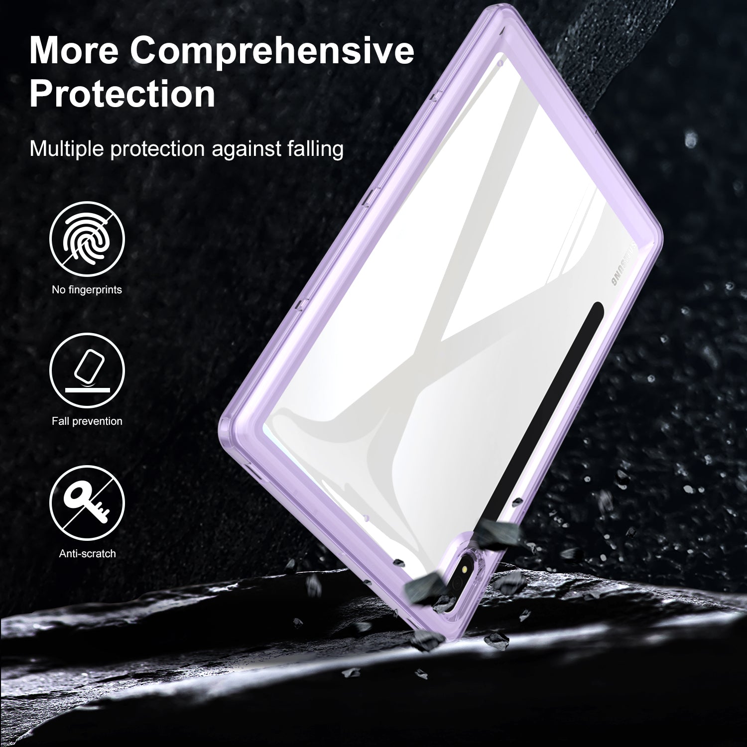 For Samsung Galaxy Tab S7 T870 / Tab S8 X700 TPU Acrylic Tablet Case Transparent Back Protective Cover