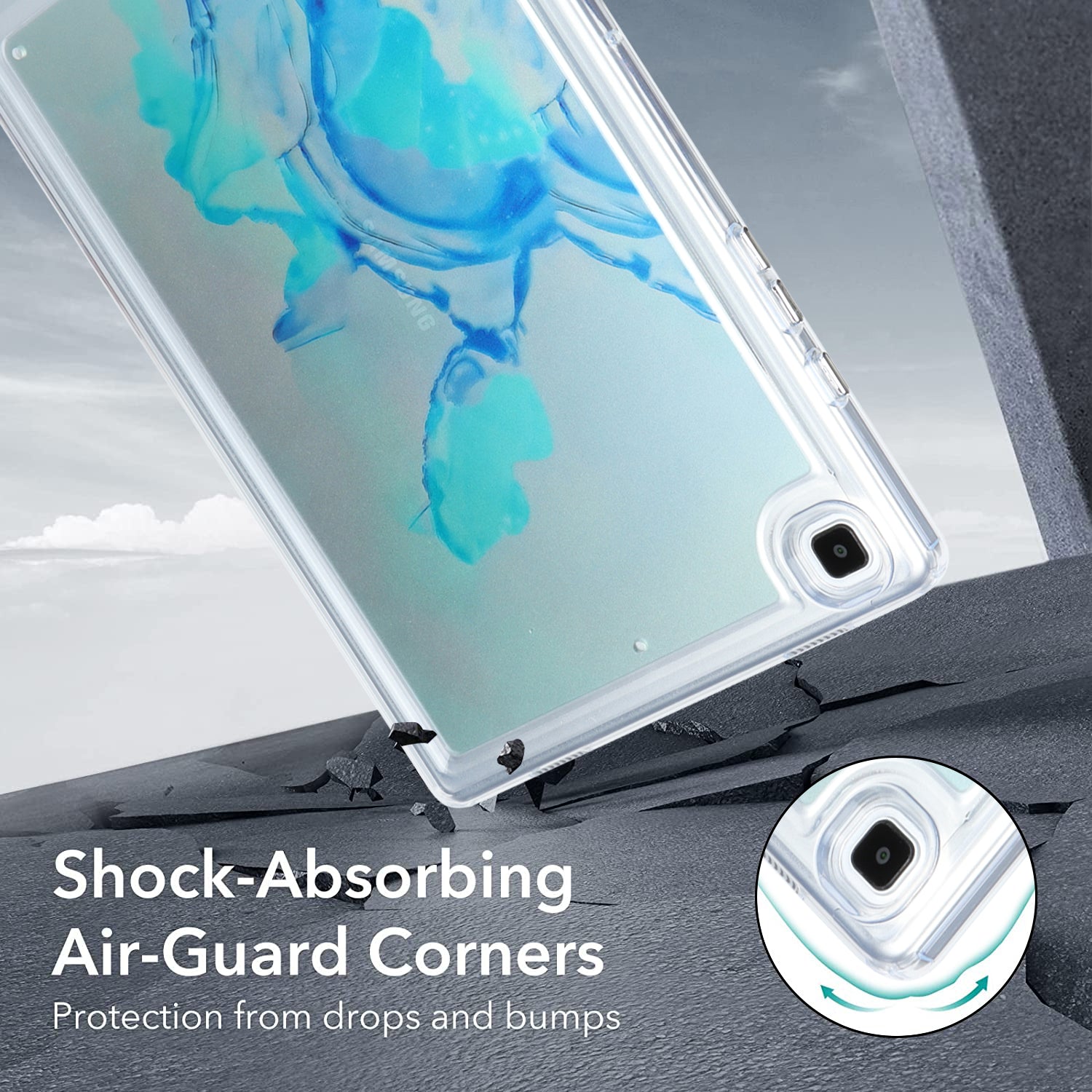 For Samsung Galaxy Tab A7 Lite 8.7-inch T225 T220 Shockproof Cover Pattern Printing TPU PC Tablet Case