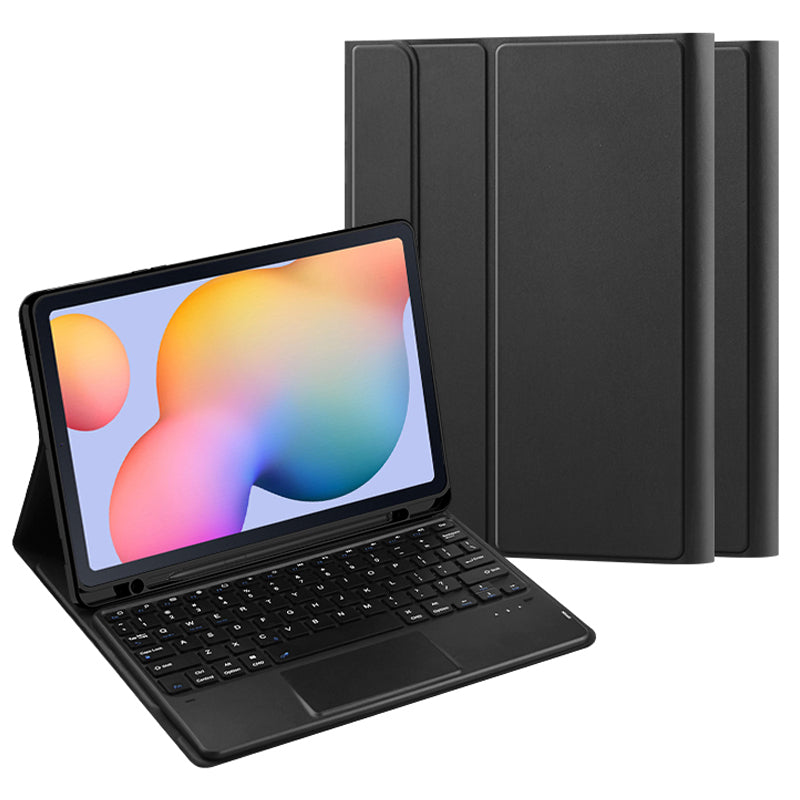 Pro Samsung Galaxy Tab S6 Lite PU kožené pouzdro na stojan + odnímatelná klávesnice BT Vestavěný touchpad a slot pro pero