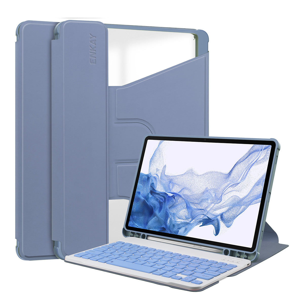 ENKAY HAT PRINCE For Samsung Galaxy Tab S9 PU Leather TPU Tablet Case Rotating Stand Smart Cover with Detachable Keyboard