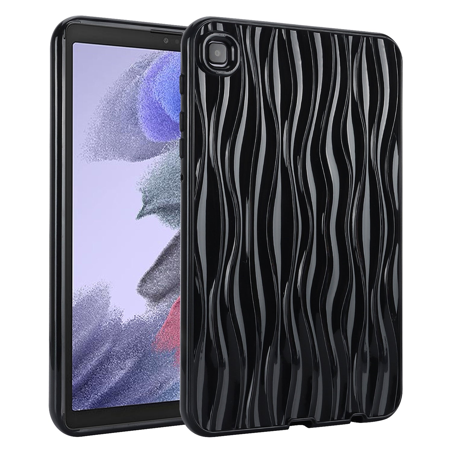For Samsung Galaxy Tab A7 Lite 8.7-inch T225 T220 Water Ripple Texture Case Solid Color TPU Tablet Cover