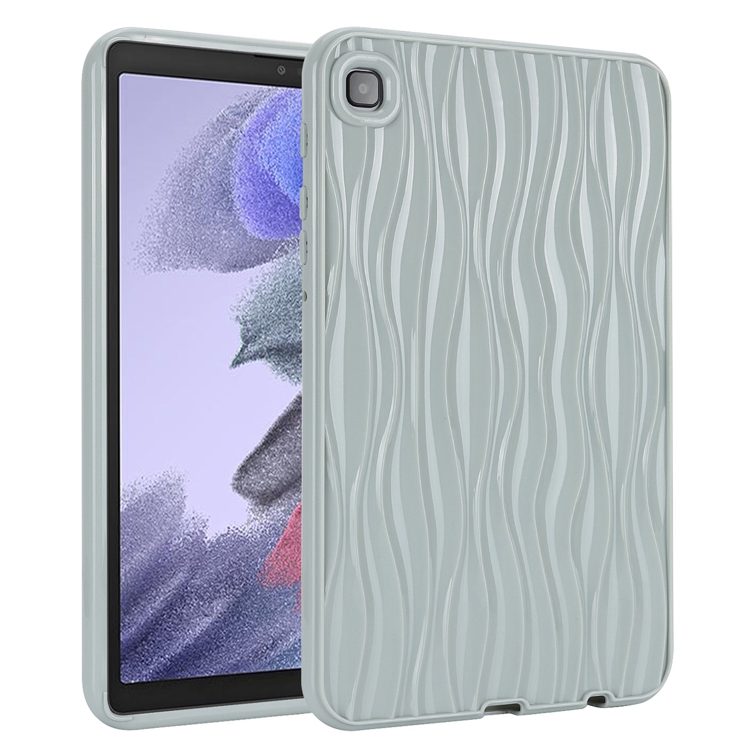For Samsung Galaxy Tab A7 Lite 8.7-inch T225 T220 Water Ripple Texture Case Solid Color TPU Tablet Cover