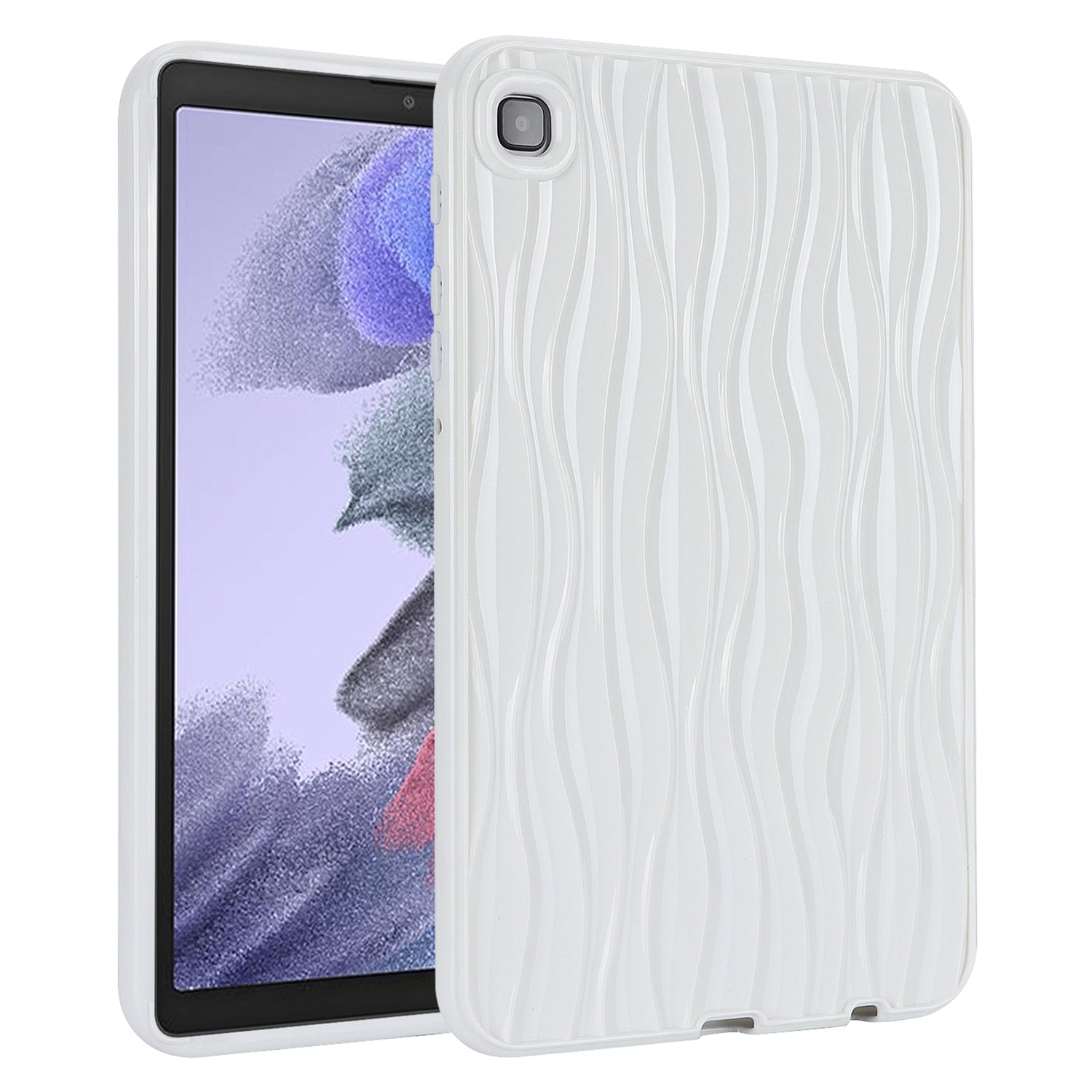 For Samsung Galaxy Tab A7 Lite 8.7-inch T225 T220 Water Ripple Texture Case Solid Color TPU Tablet Cover