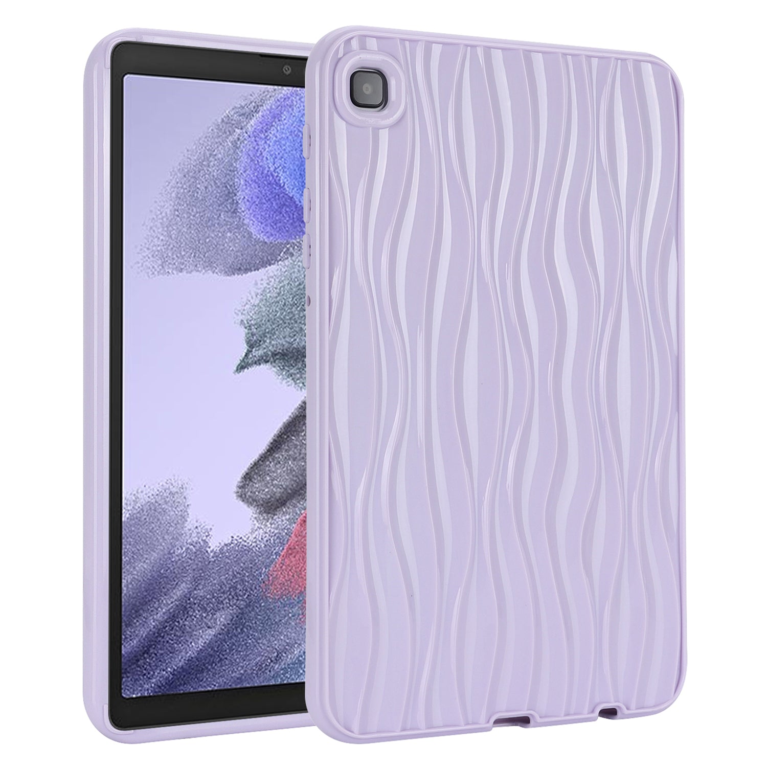 For Samsung Galaxy Tab A7 Lite 8.7-inch T225 T220 Water Ripple Texture Case Solid Color TPU Tablet Cover