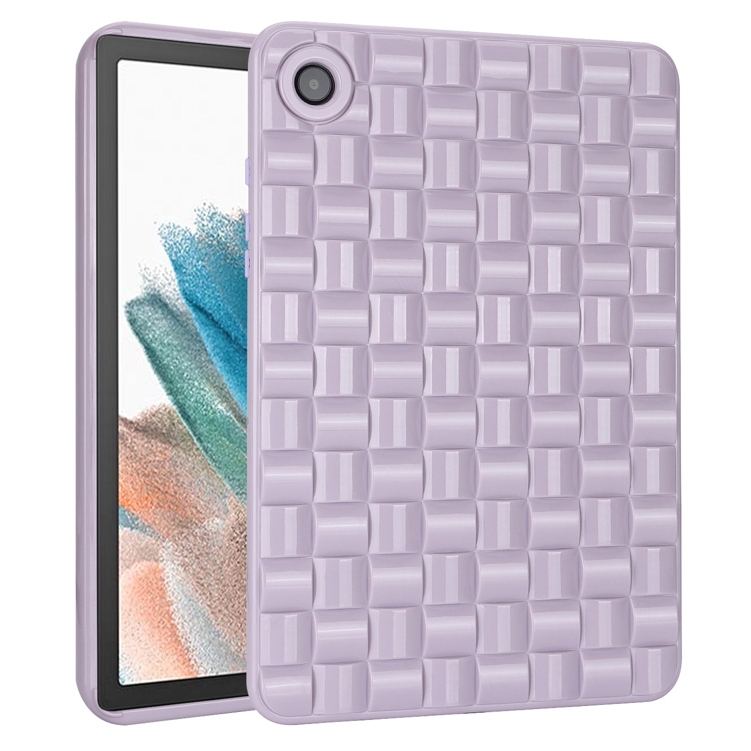 For Samsung Galaxy Tab A8 10.5 (2021) X200 Tab A8 10.5 (2022) TPU Flexible Back Cover Woven Texture Protective Tablet Case
