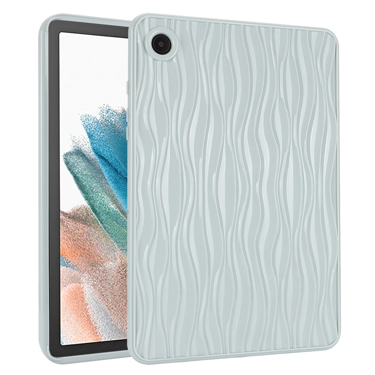 For Samsung Galaxy Tab A8 10.5 (2021) X200 Tab A8 10.5 (2022) Water Ripple Texture Case Solid Color TPU Anti-slip Tablet Cover