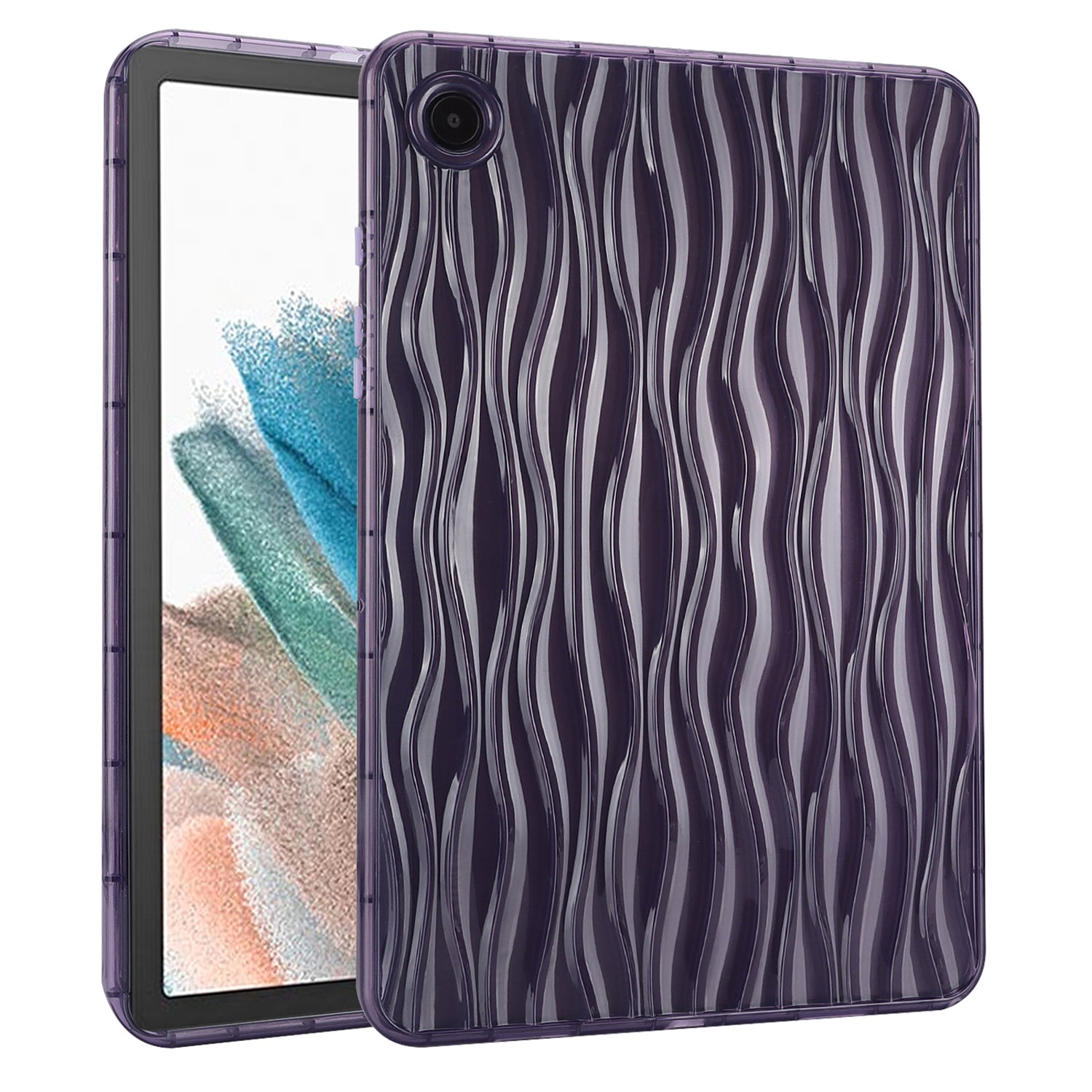 For Samsung Galaxy Tab A8 (2021) X200 Tab A8 (2022) Wave Texture Protective Cover Clear TPU Tablet Case