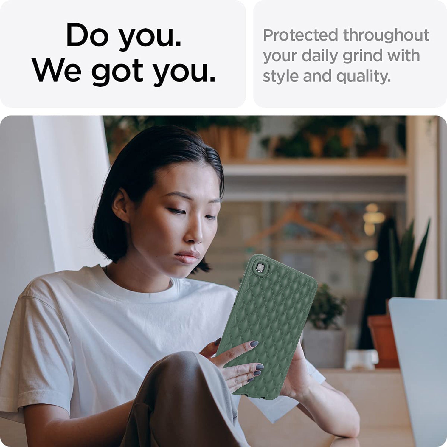 For Samsung Galaxy Tab A7 Lite 8.7-inch T225 T220 Rhombus Pattern Protective Case Soft TPU Tablet Back Shell