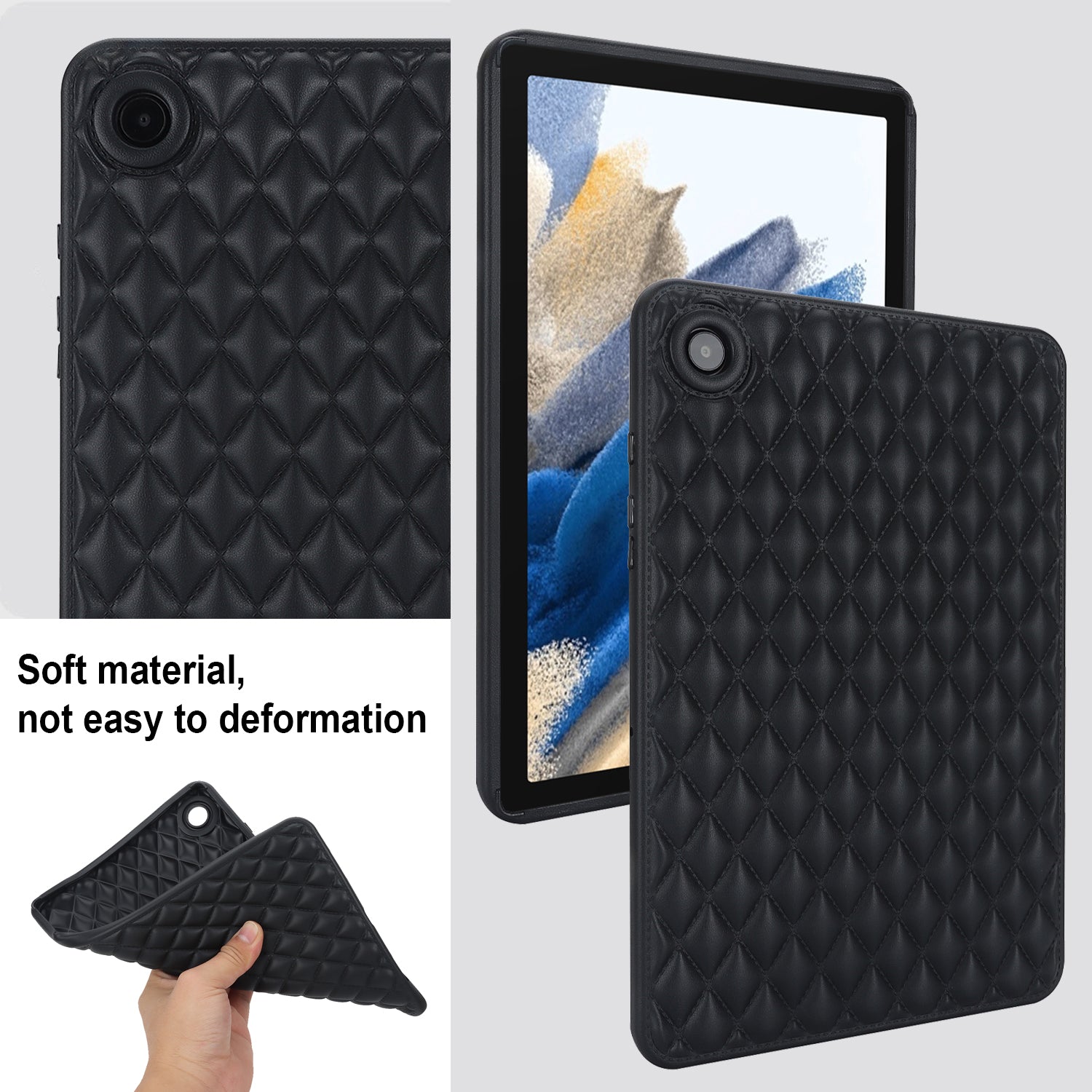 For Samsung Galaxy Tab A8 10.5 (2021) (2022) X200 Rhombus Pattern Anti-Drop Tablet Case Shockproof Soft TPU Back Cover