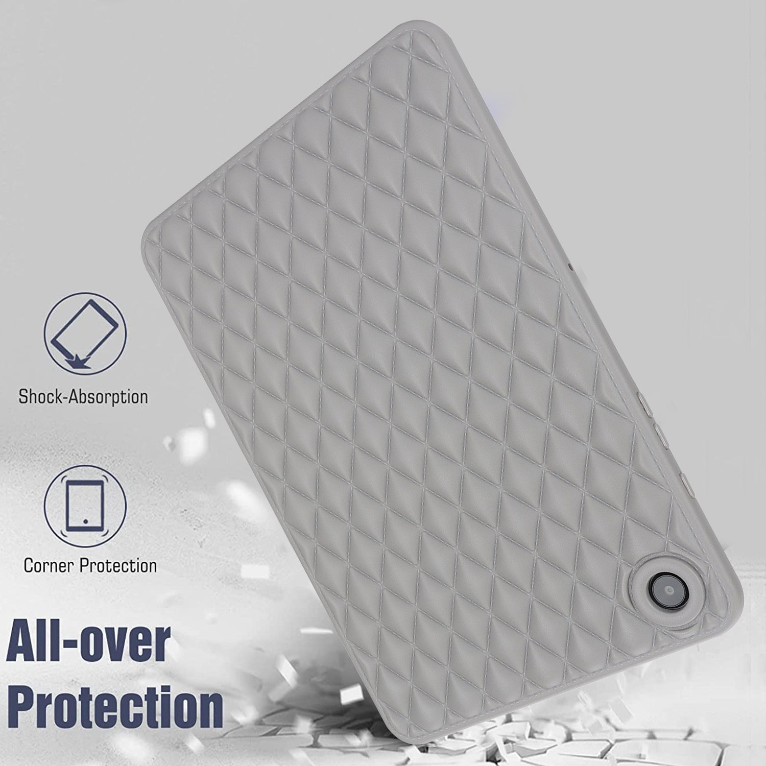 For Samsung Galaxy Tab A8 10.5 (2021) (2022) X200 Rhombus Pattern Anti-Drop Tablet Case Shockproof Soft TPU Back Cover