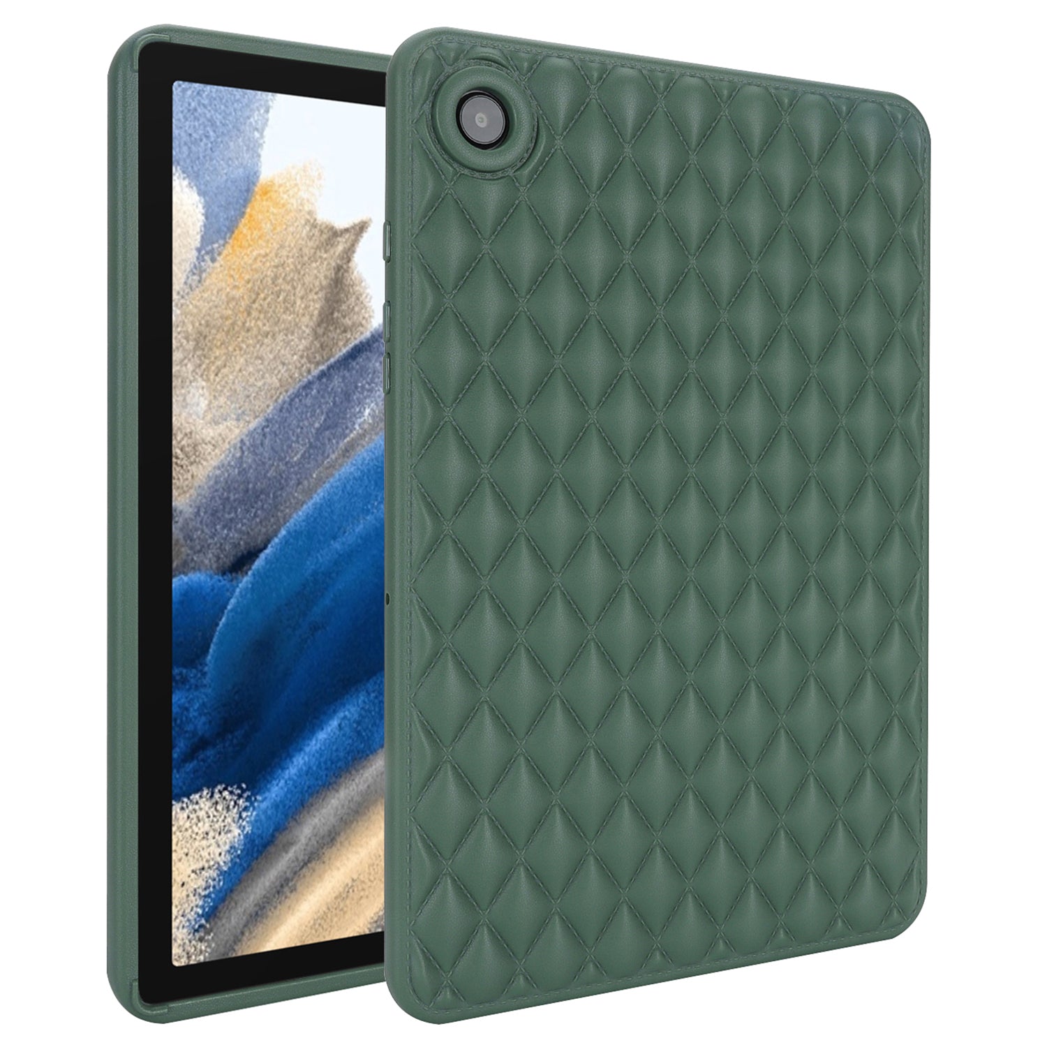 For Samsung Galaxy Tab A8 10.5 (2021) (2022) X200 Rhombus Pattern Anti-Drop Tablet Case Shockproof Soft TPU Back Cover