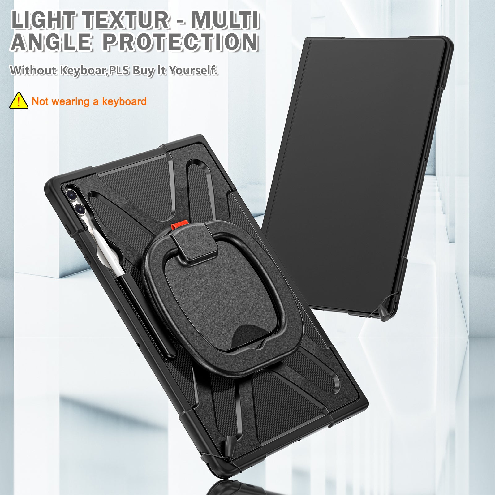 For Samsung Galaxy Tab S8 Ultra X900 / X906 / S9 Ultra X910 Style-B Tablet Case Hand Grip Kickstand PC + TPU Tablet Cover