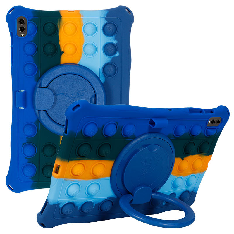 For Samsung Galaxy Tab S9 S8 S7 Push Pop Bubble Tablet Case Rotary Kickstand Silicone PC Cover