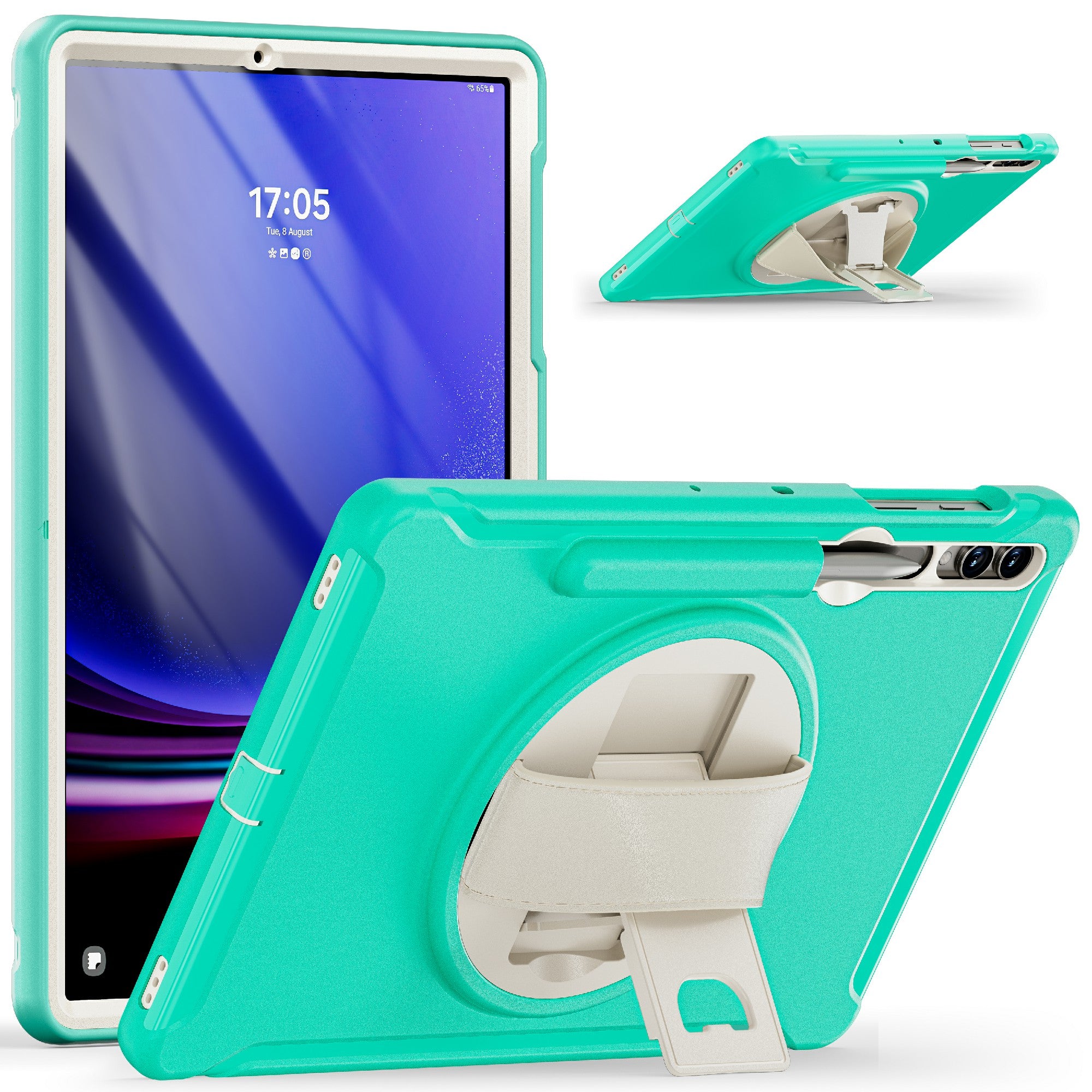 For Samsung Galaxy Tab S7 T970 Tab S7 FE T730 Tab S8 X800 Tab S9 X810 Case Pen Holder PC TPU Tablet Kickstand Cover