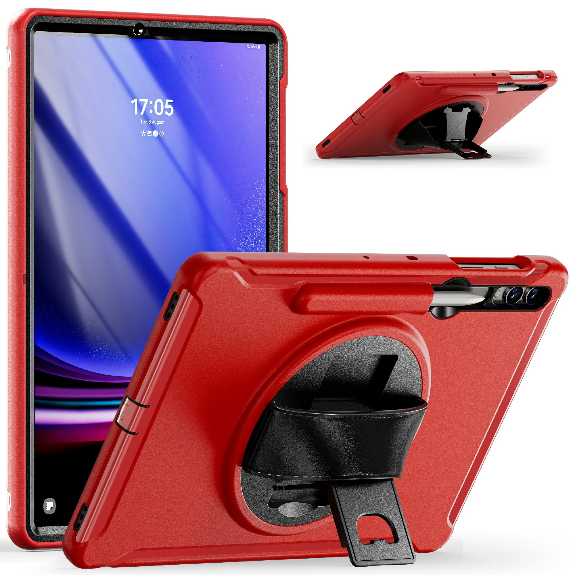 For Samsung Galaxy Tab S7 T970 Tab S7 FE T730 Tab S8 X800 Tab S9 X810 Case Pen Holder PC TPU Tablet Kickstand Cover
