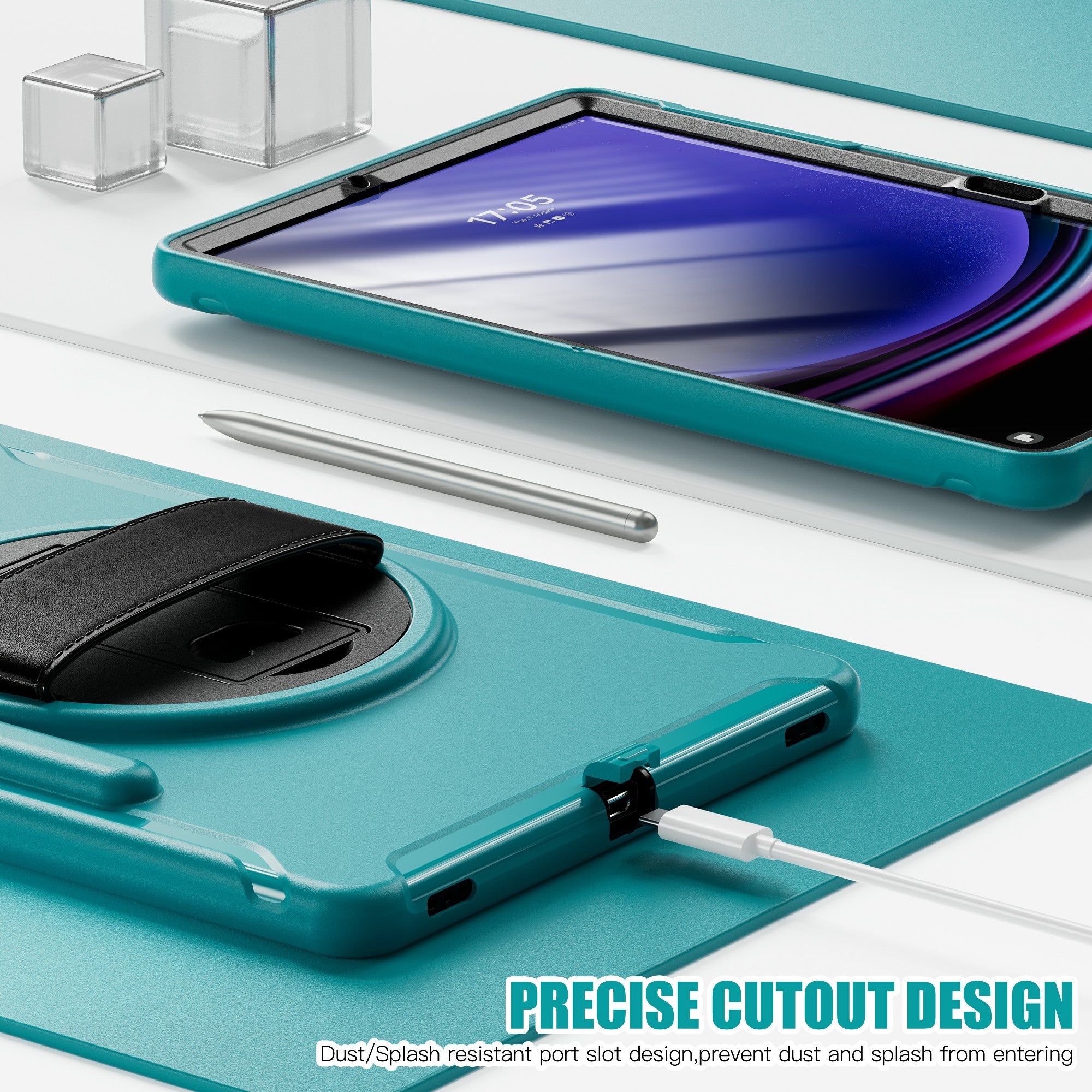 For Samsung Galaxy Tab S7 T970 Tab S7 FE T730 Tab S8 X800 Tab S9 X810 Case Pen Holder PC TPU Tablet Kickstand Cover