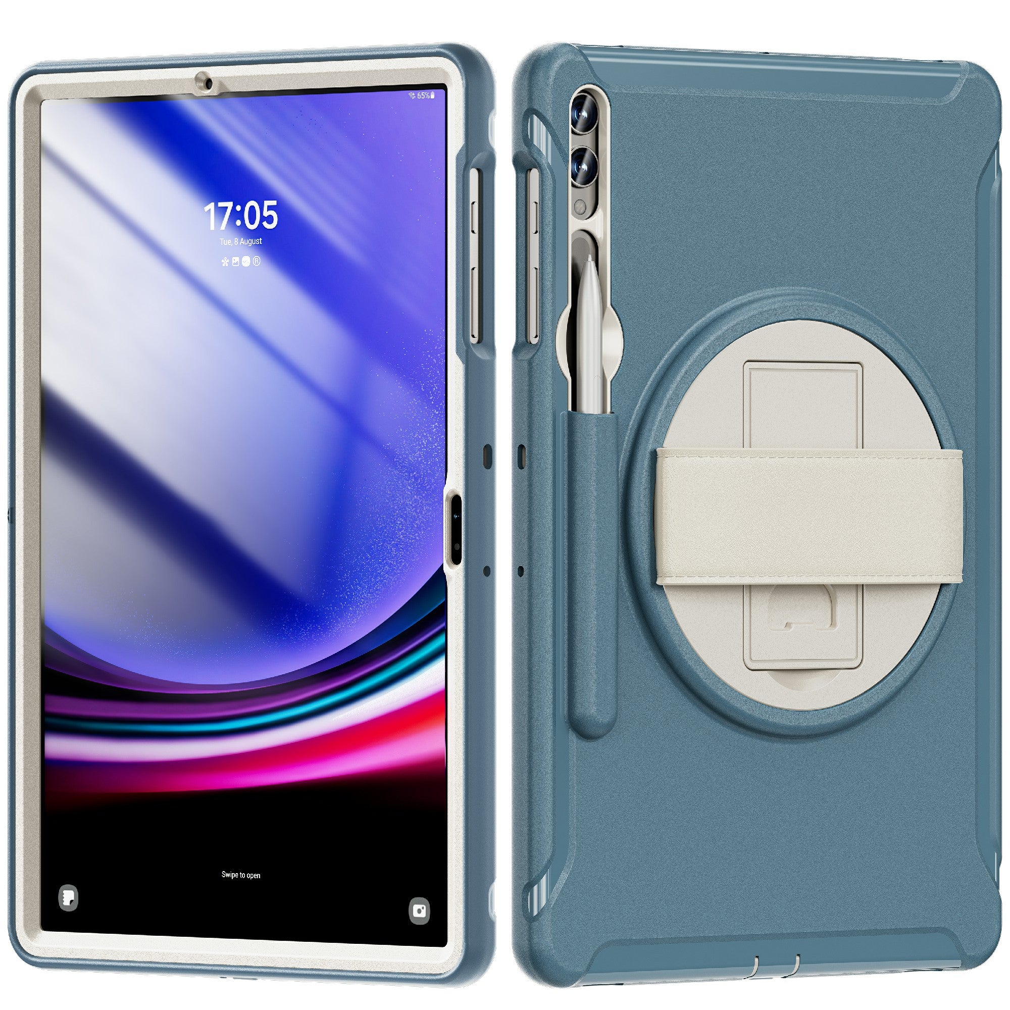For Samsung Galaxy Tab S7 T970 Tab S7 FE T730 Tab S8 X800 Tab S9 X810 Case Pen Holder PC TPU Tablet Kickstand Cover