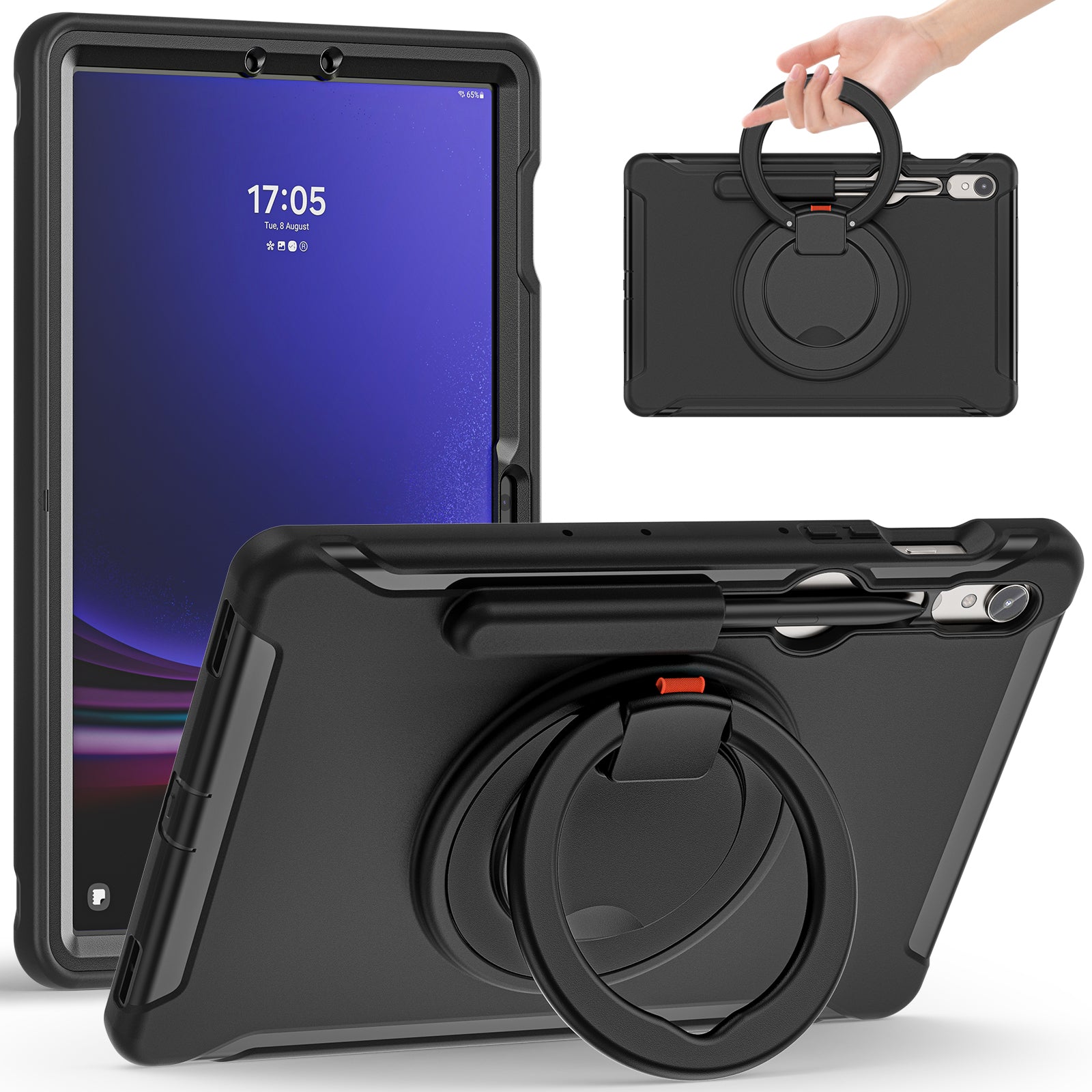 For Samsung Galaxy Tab S7 T870 S8 X700 S9 X710 Case Kickstand Tablet Cover with Pen Slot